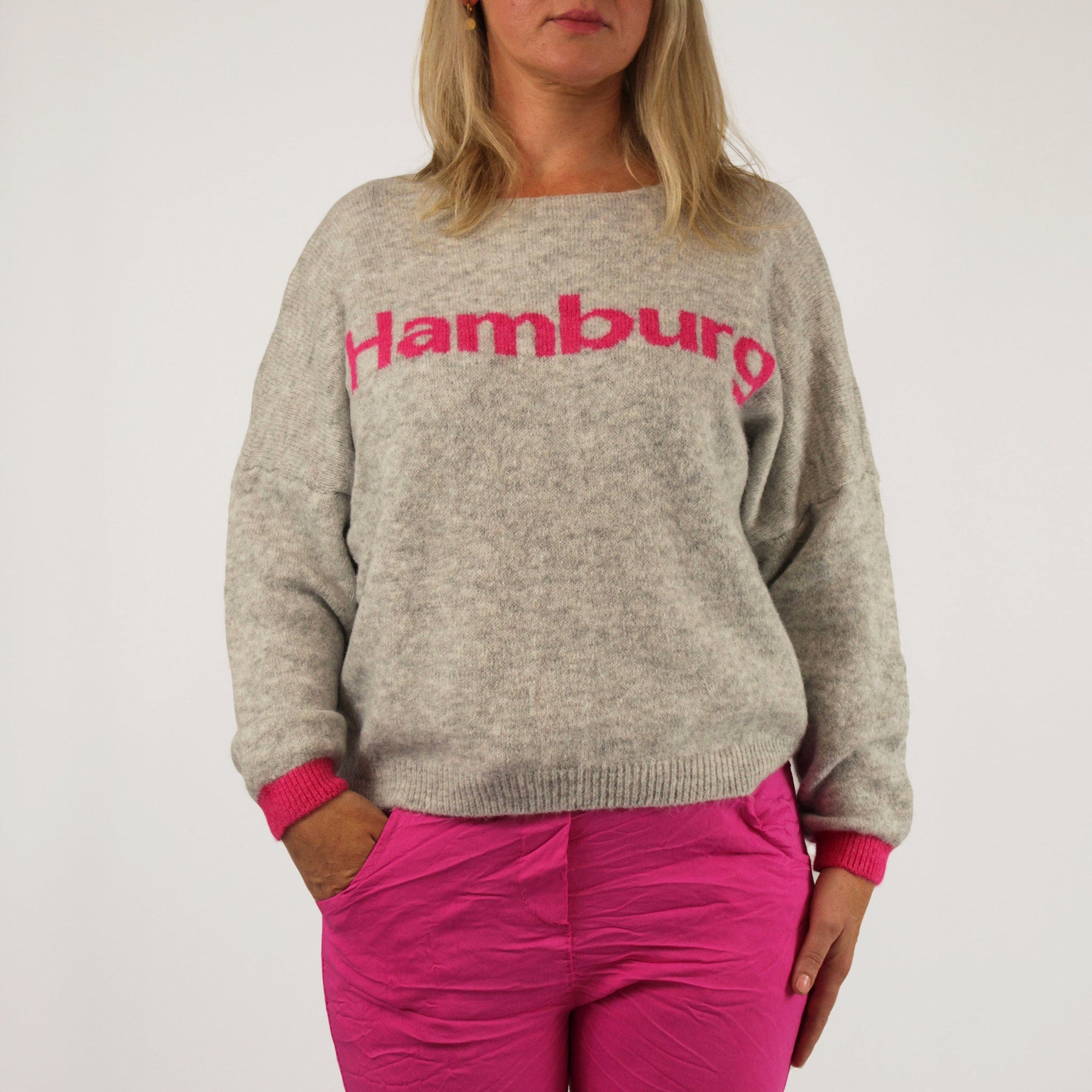 Pullover "Hamburg" Grau/Pink