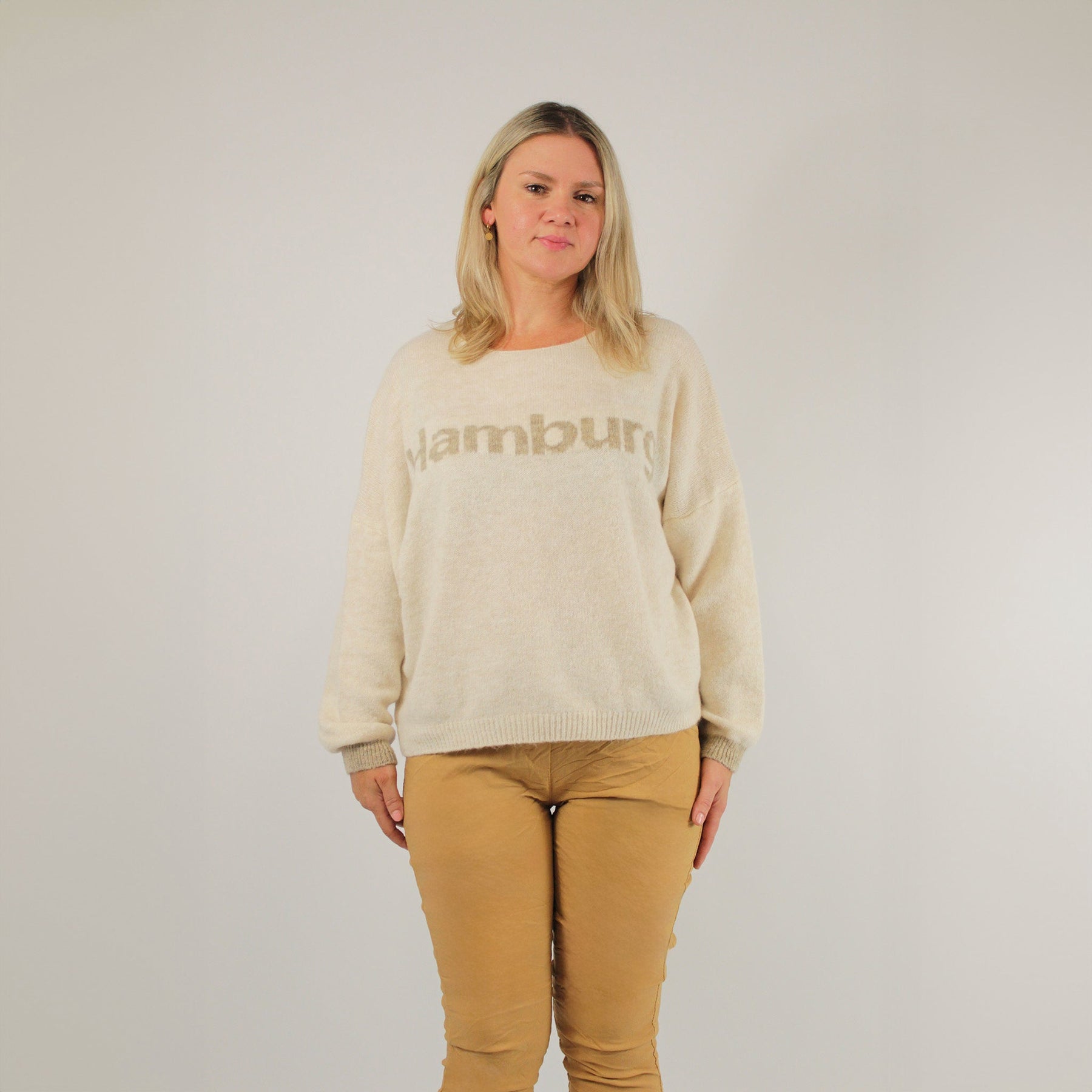 Pullover "Hamburg" Creme/Braun