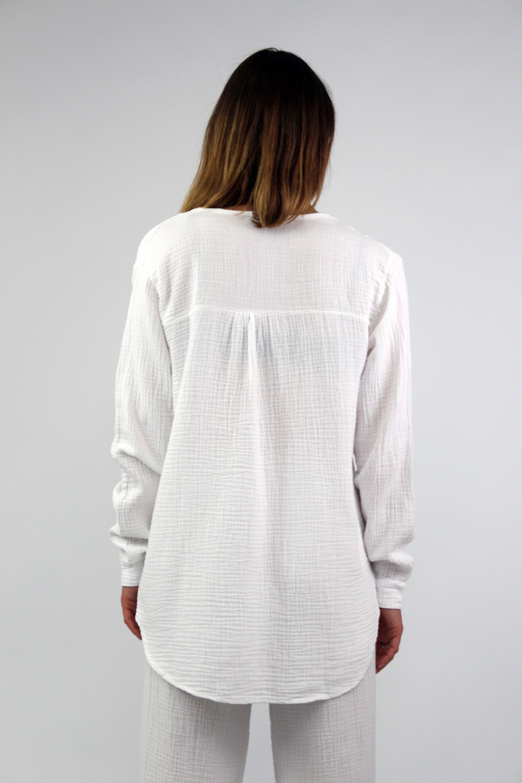 Selected Touch Musselin Bluse - Weiß
