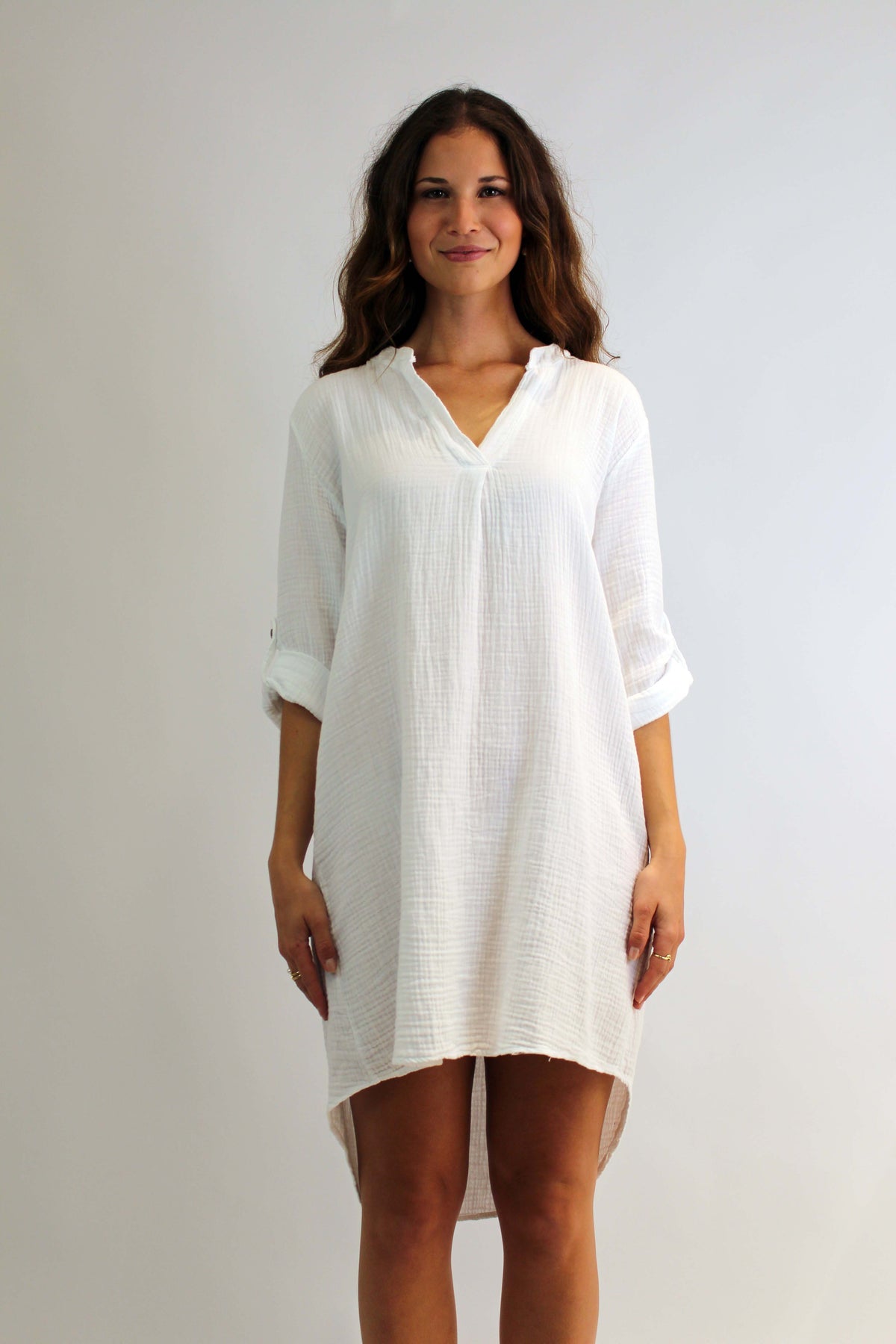 Musselin Tunika - Weiß