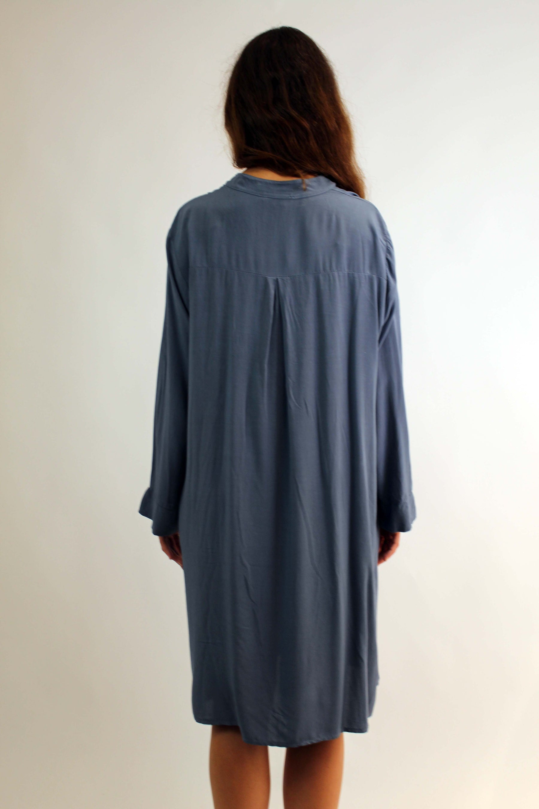 Kleid mit Rüschen - Blau