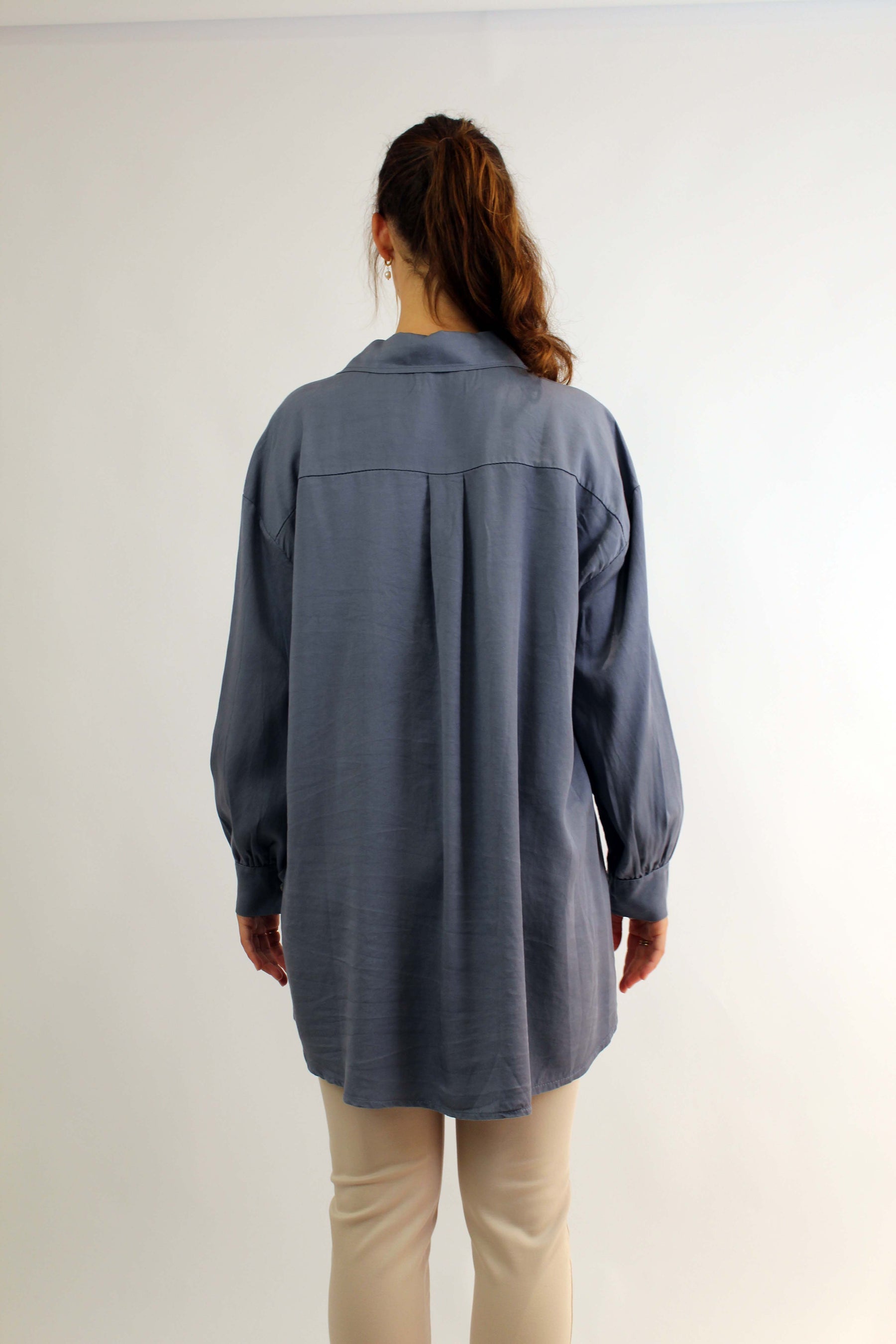 Bluse mit Knopfleiste - Blau