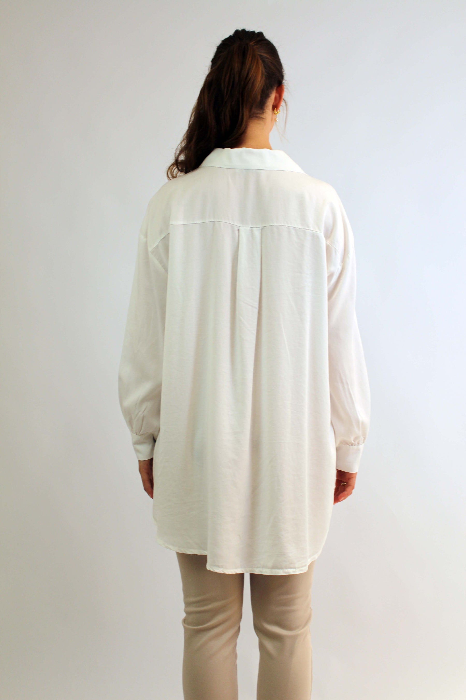 Bluse mit Knopfleiste - Weiß