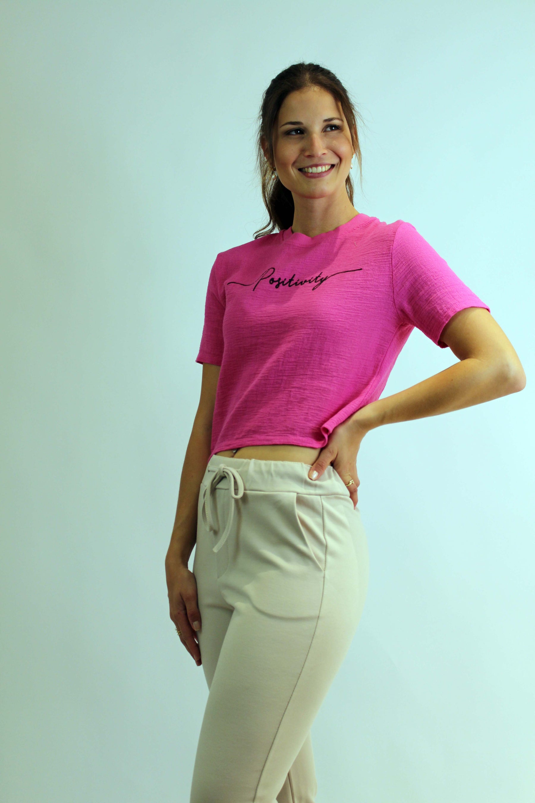 T-Shirt "Positvity" "Pink"