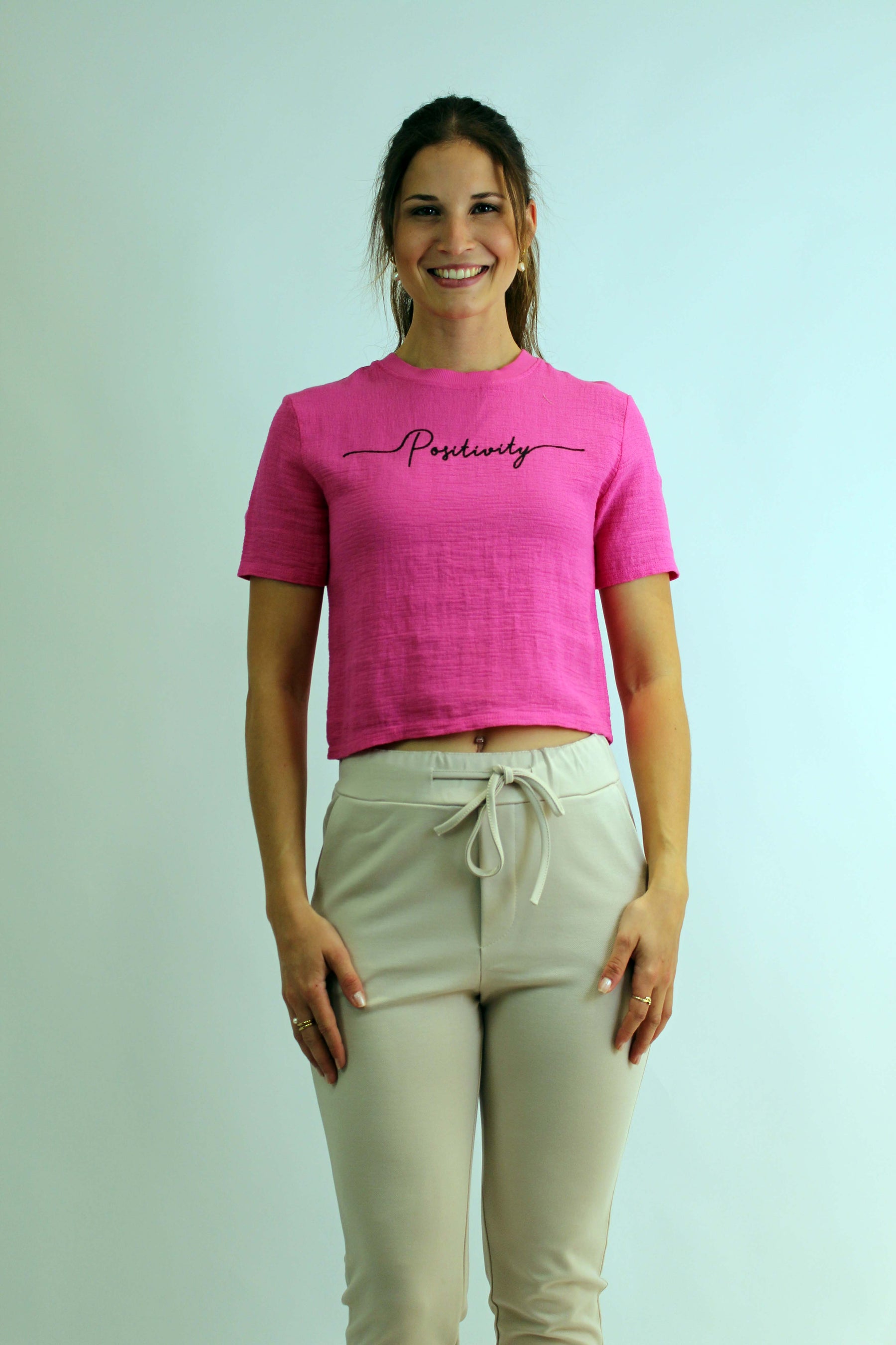 T-Shirt "Positvity" "Pink"