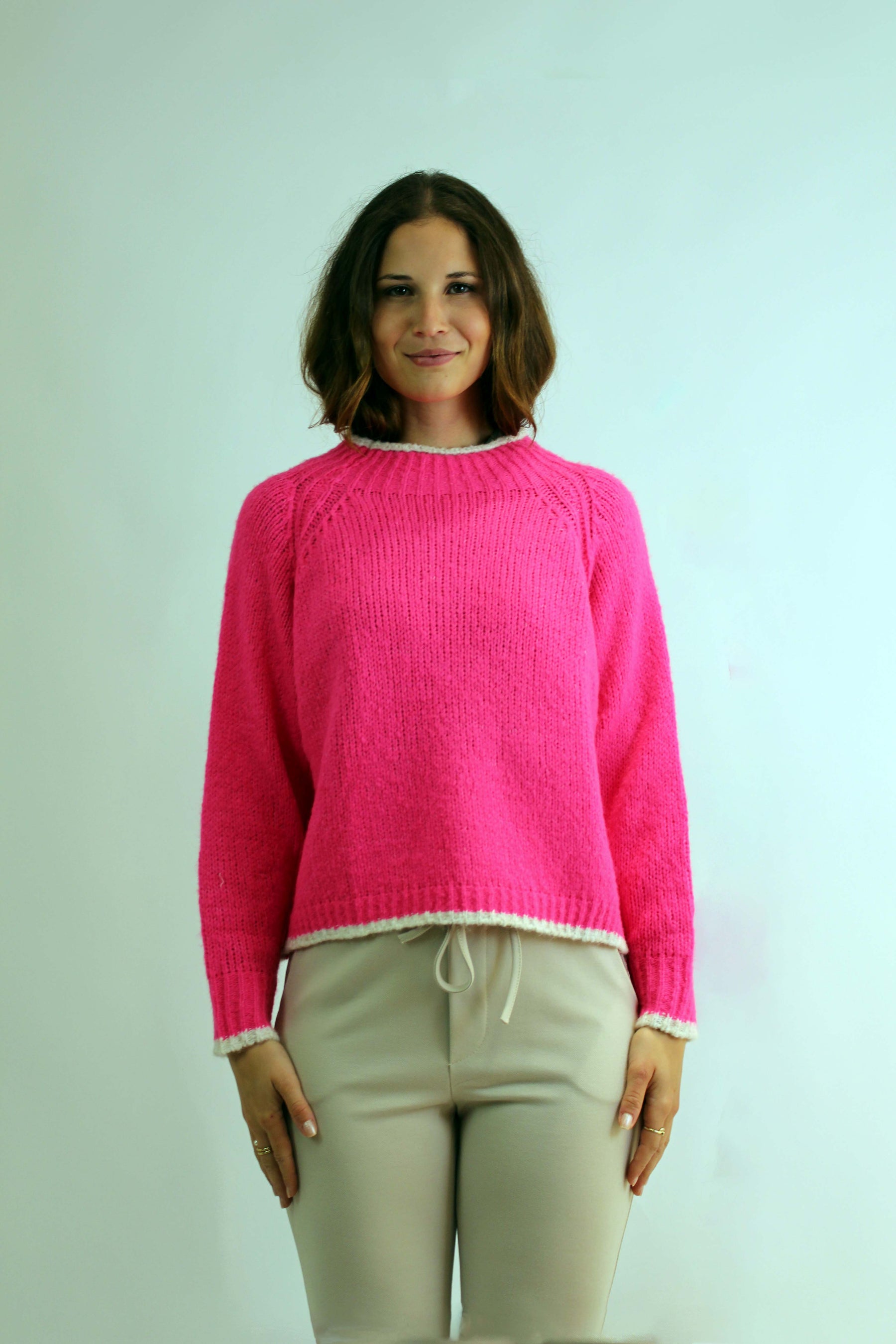 Pullover Stehkragen - Pink