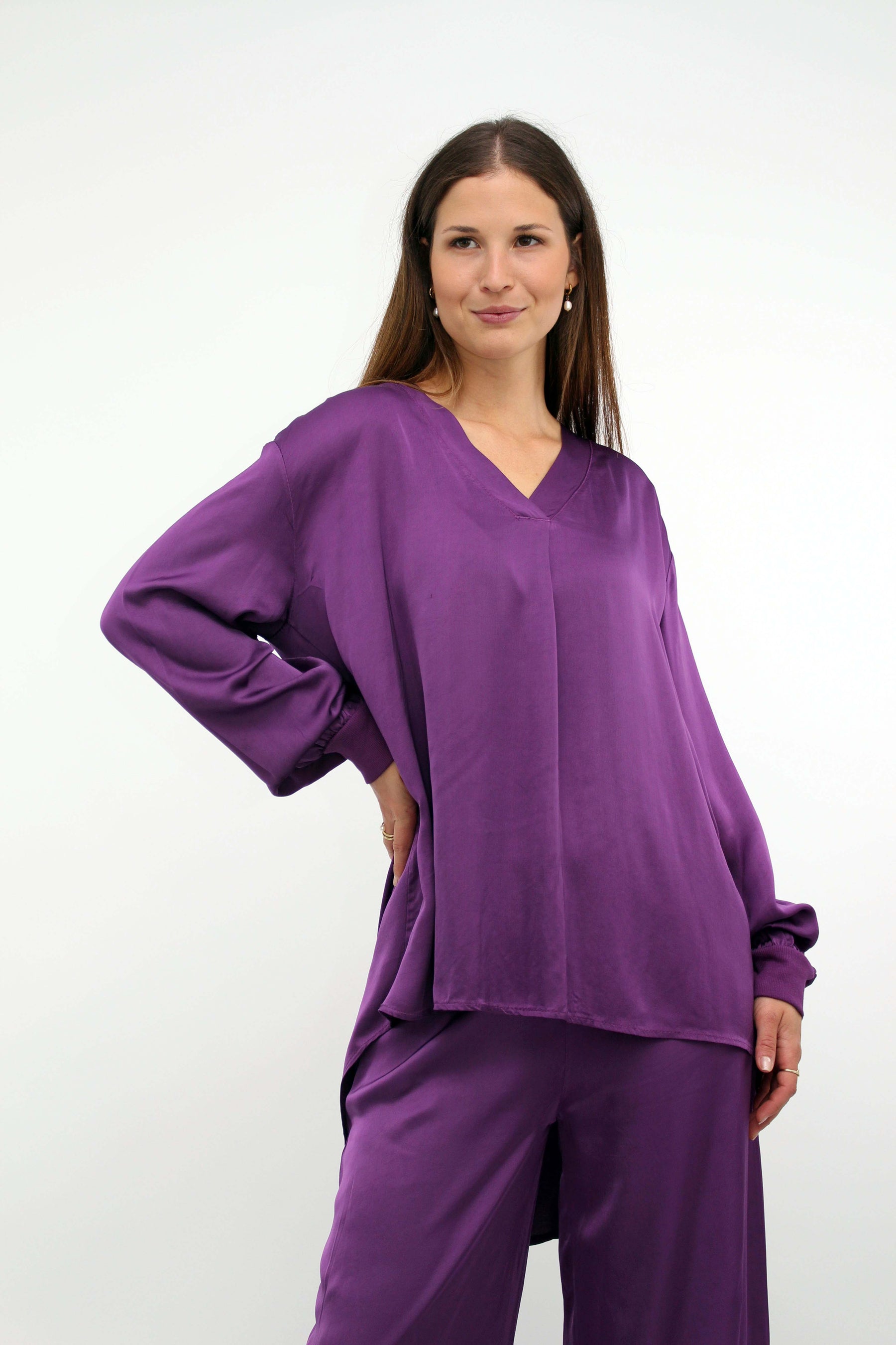 Seiden-Bluse Lila