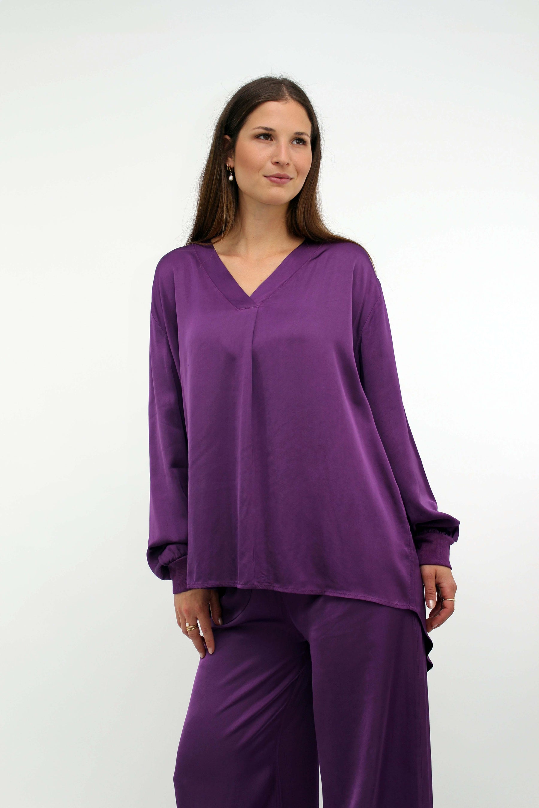 Seiden-Bluse Lila