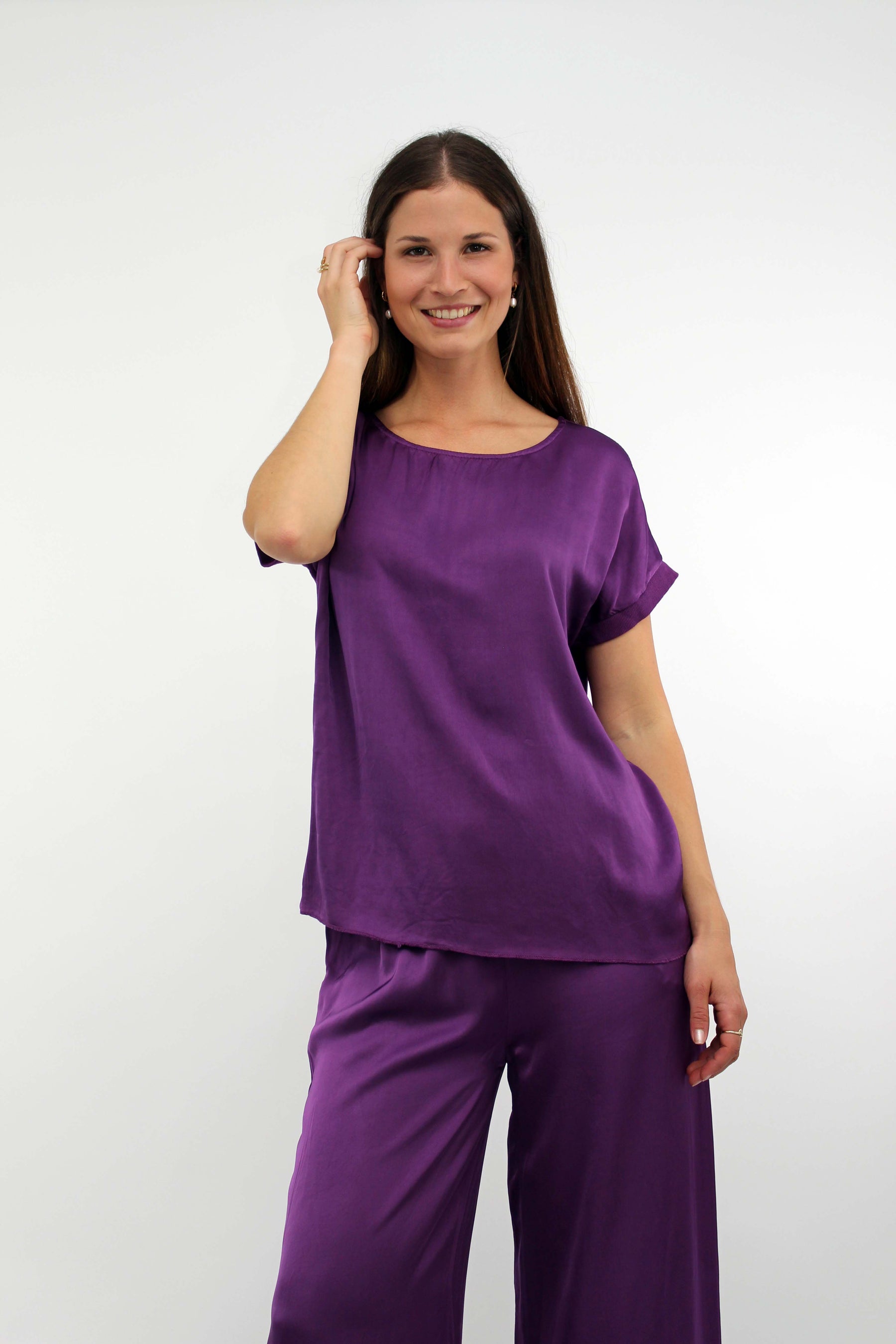 Seiden-Shirt Lila