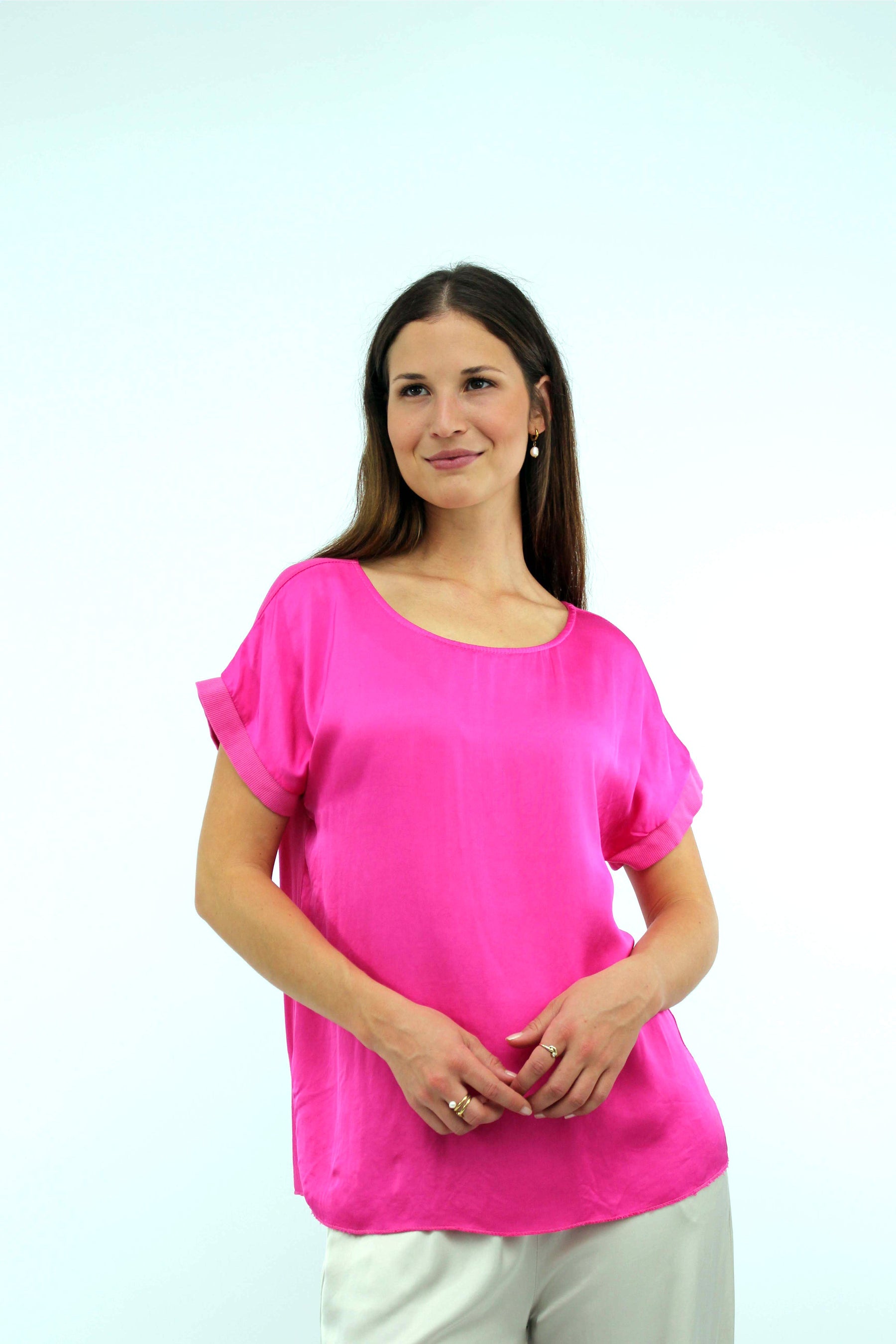 Seiden-Shirt Pink