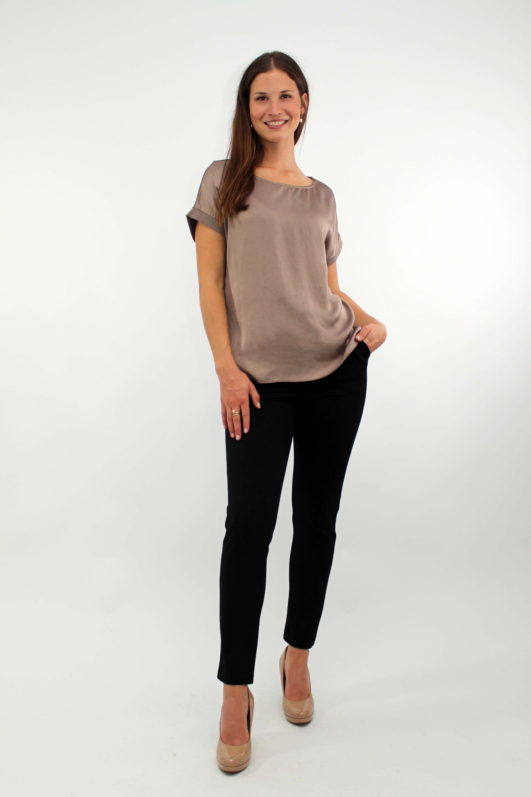 Seiden-Shirt Taupe