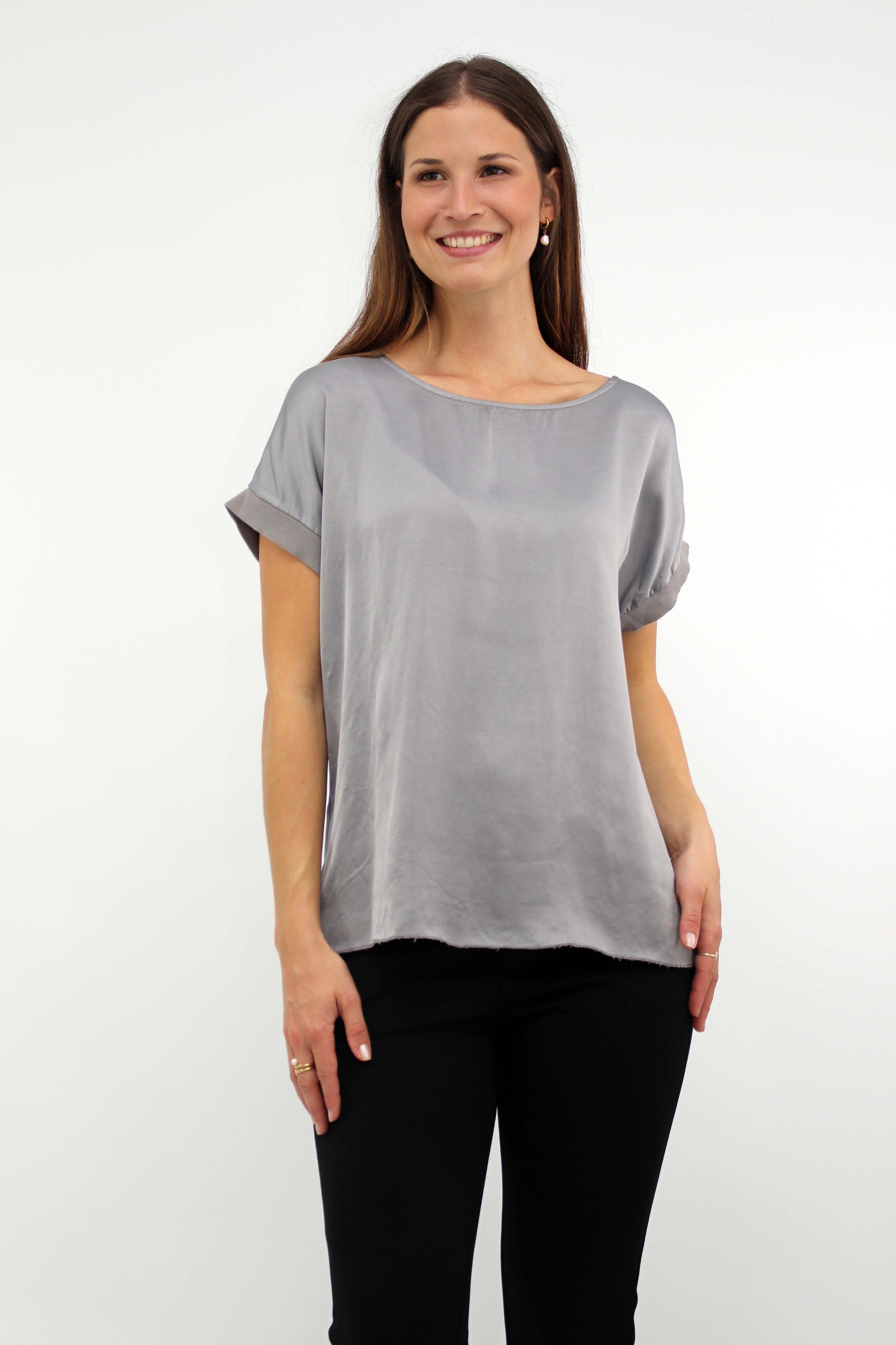 Seiden-Shirt Grau