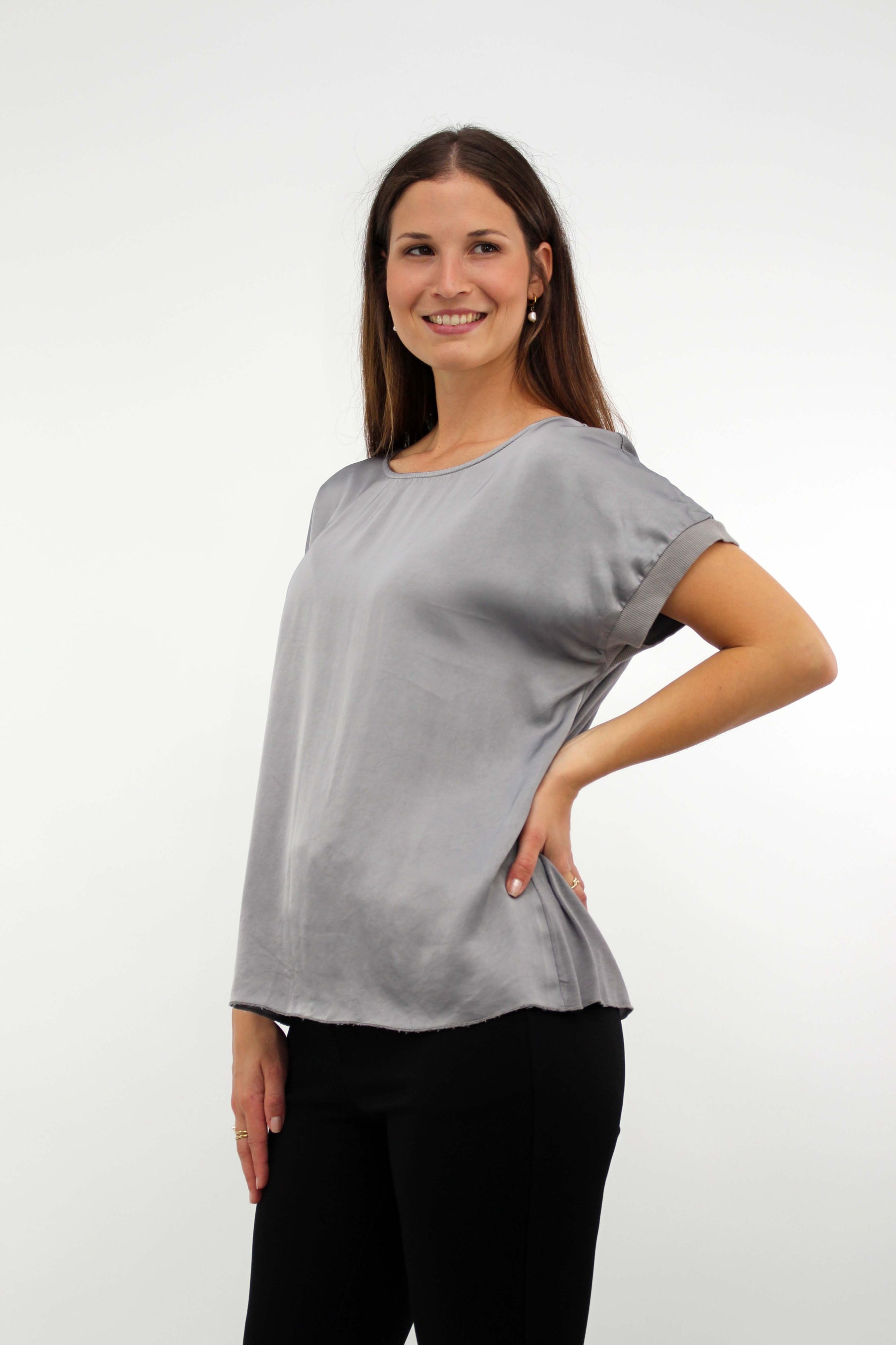 Seiden-Shirt Grau