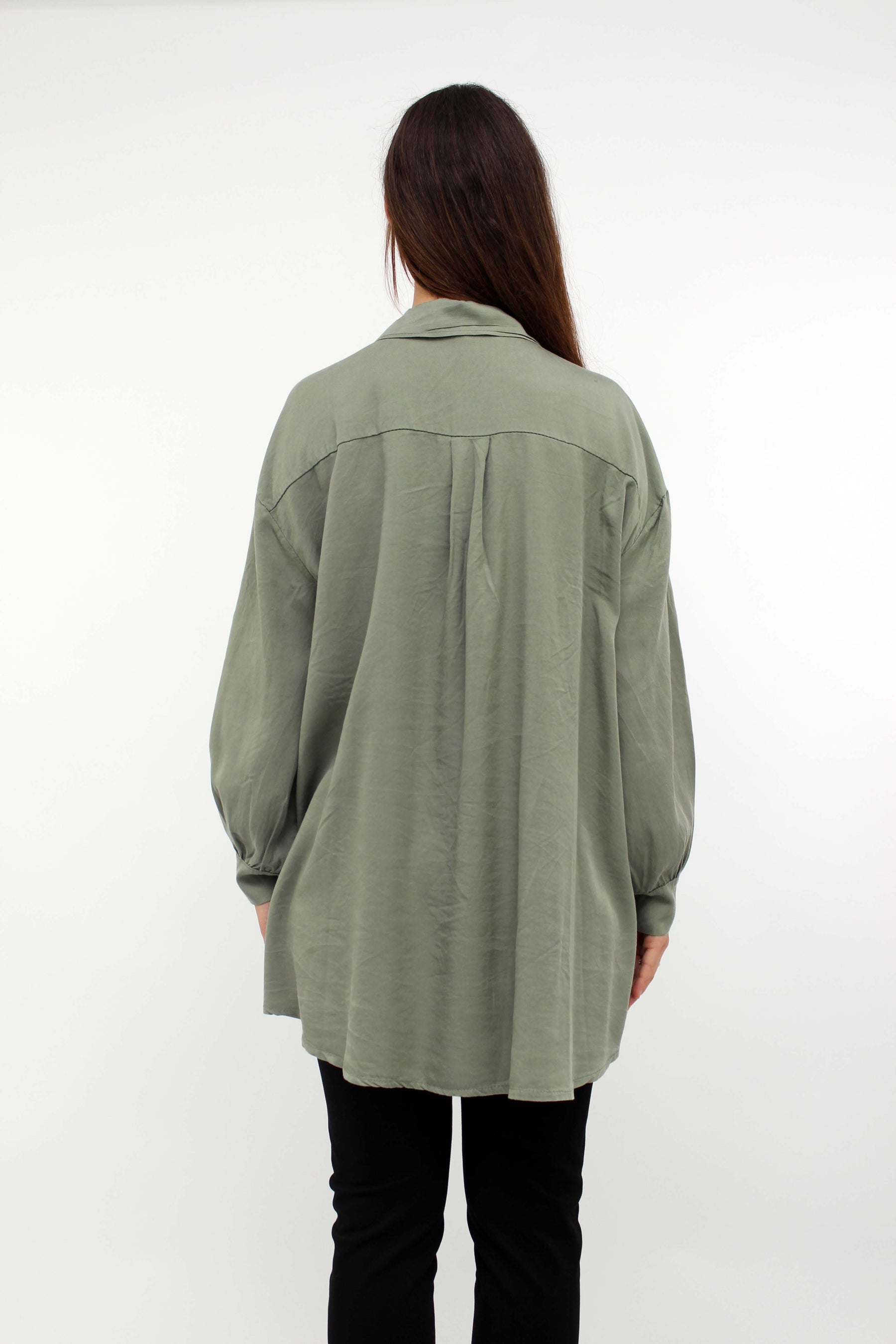 Bluse mit Knopfleiste - Khaki