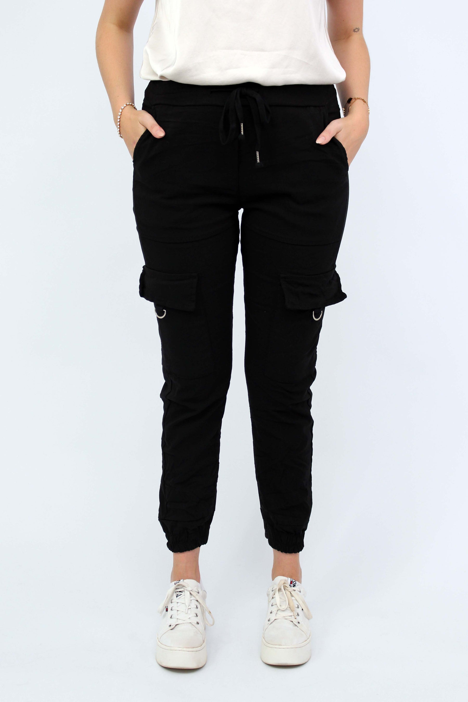 Casual Comfort Cargohose - Schwarz