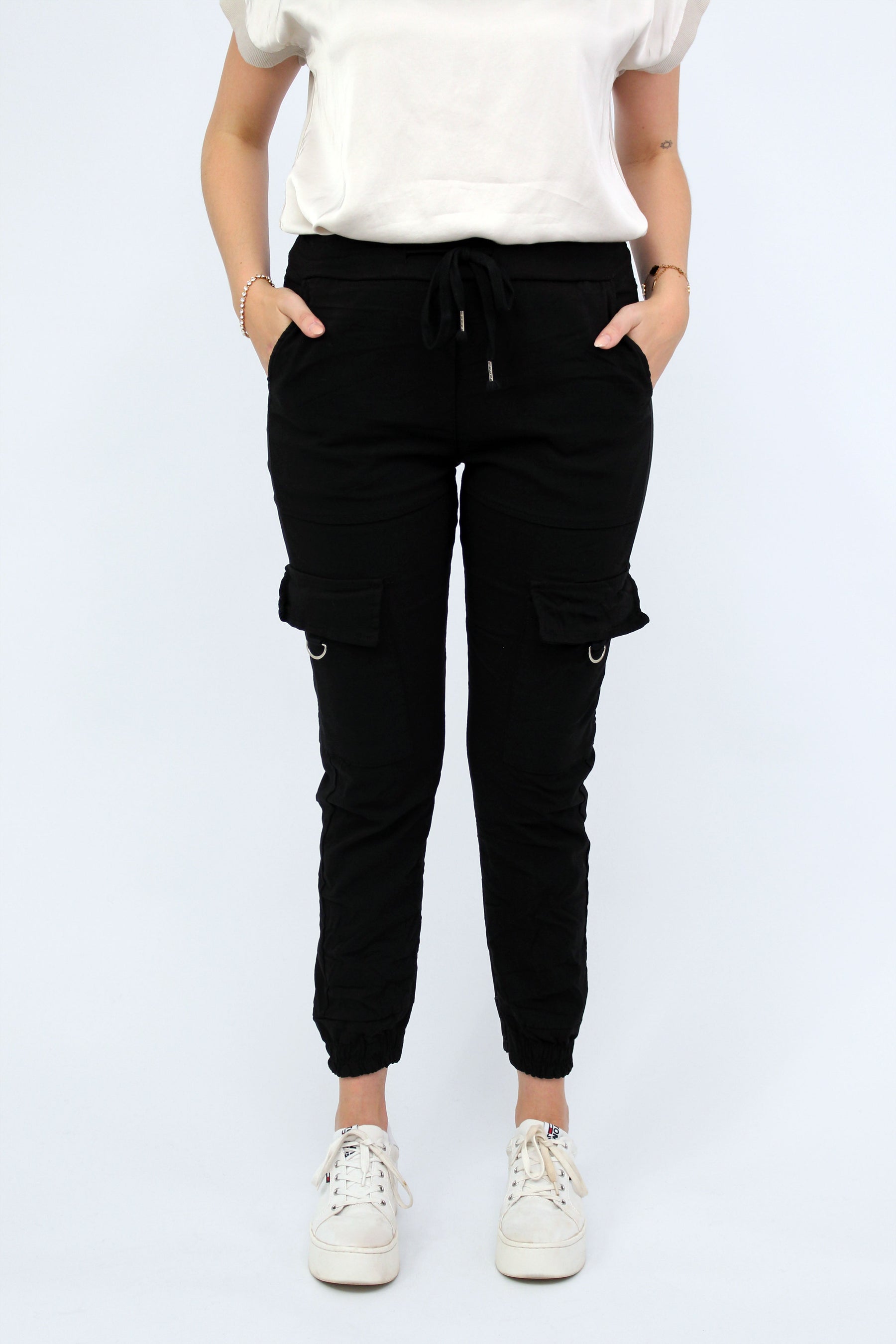 Casual Comfort Cargohose - Schwarz