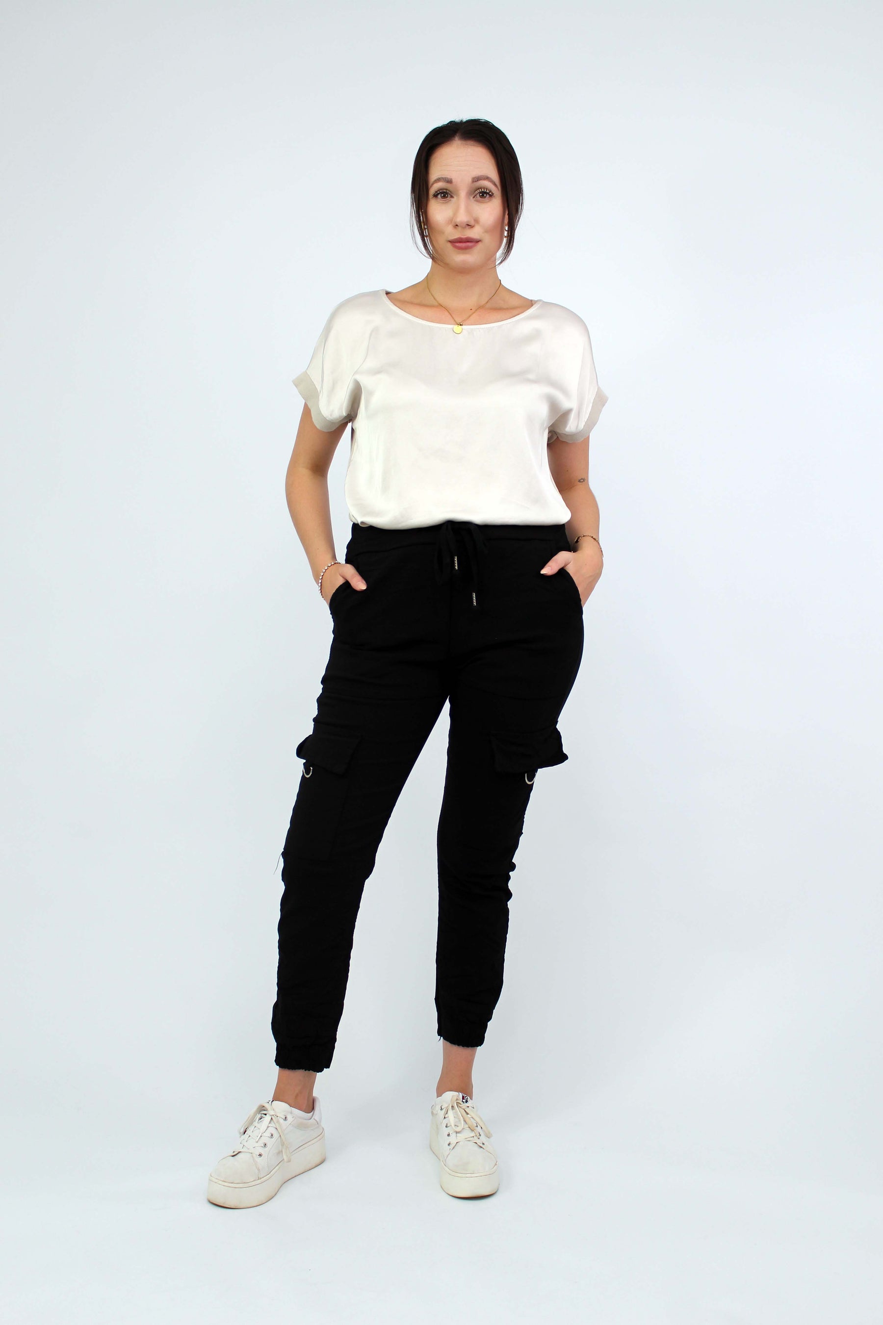 Casual Comfort Cargohose - Schwarz