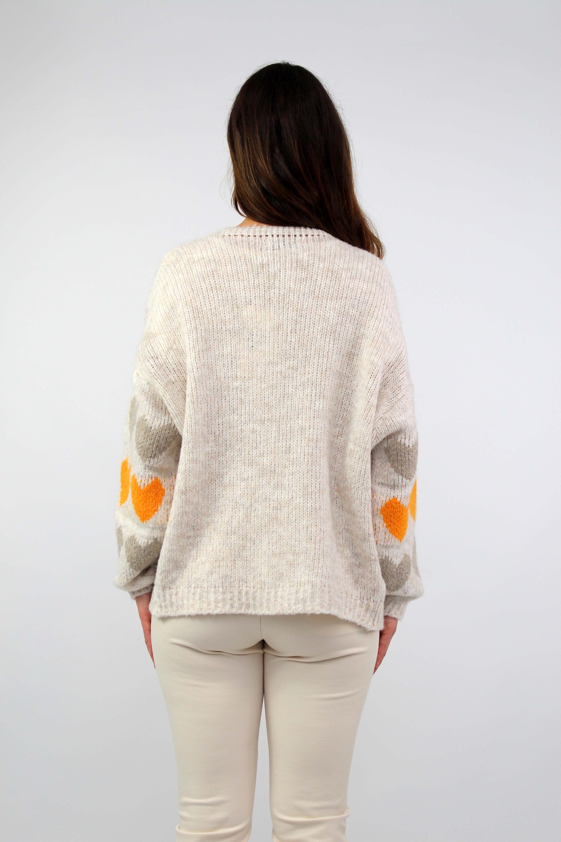 Strickjacke "Heart" - Creme