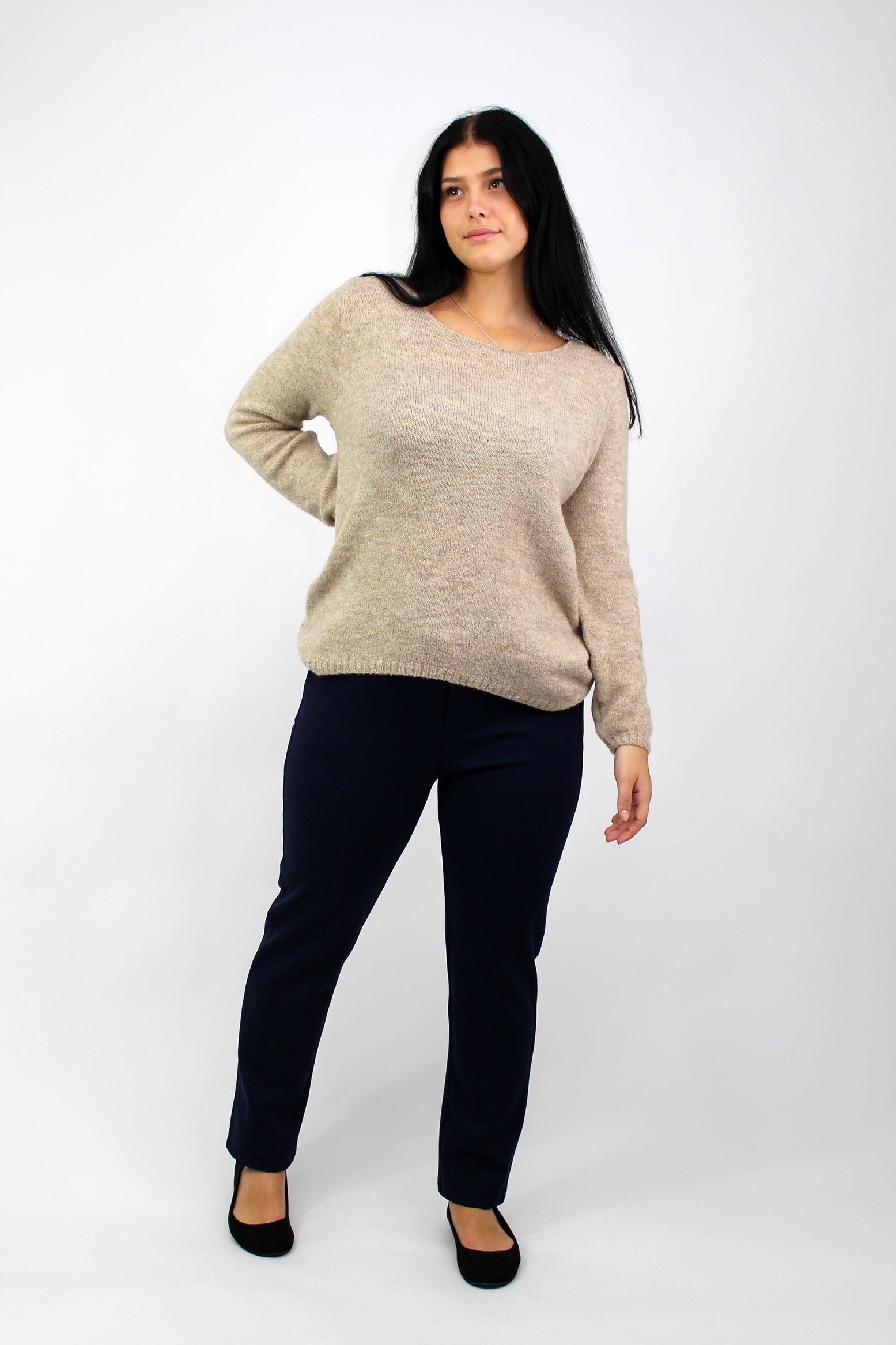 Pullover "Rundhals" - Beige