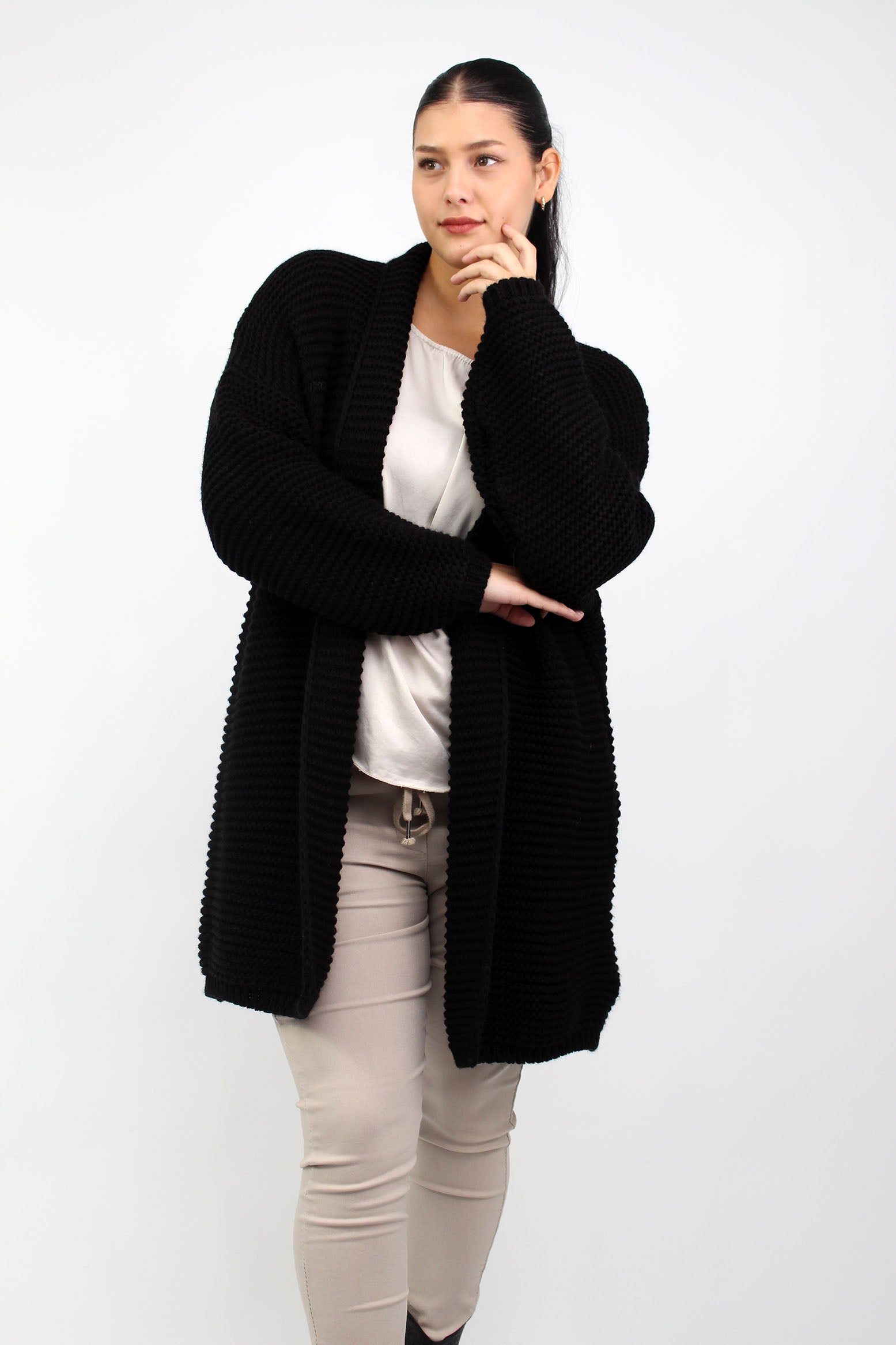 Strickjacke "Grobstrick" - Dunkelblau