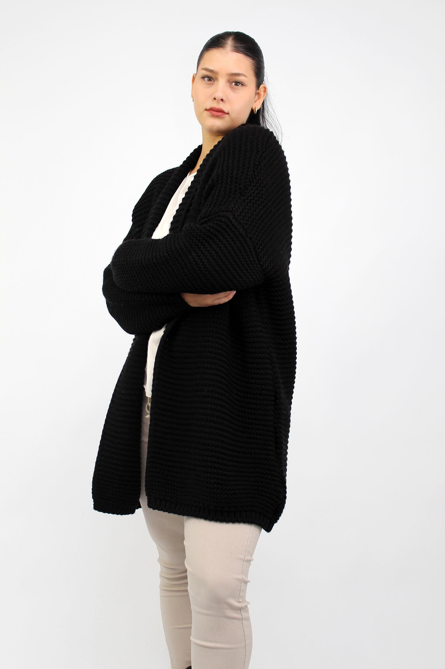 Strickjacke "Grobstrick" - Dunkelblau