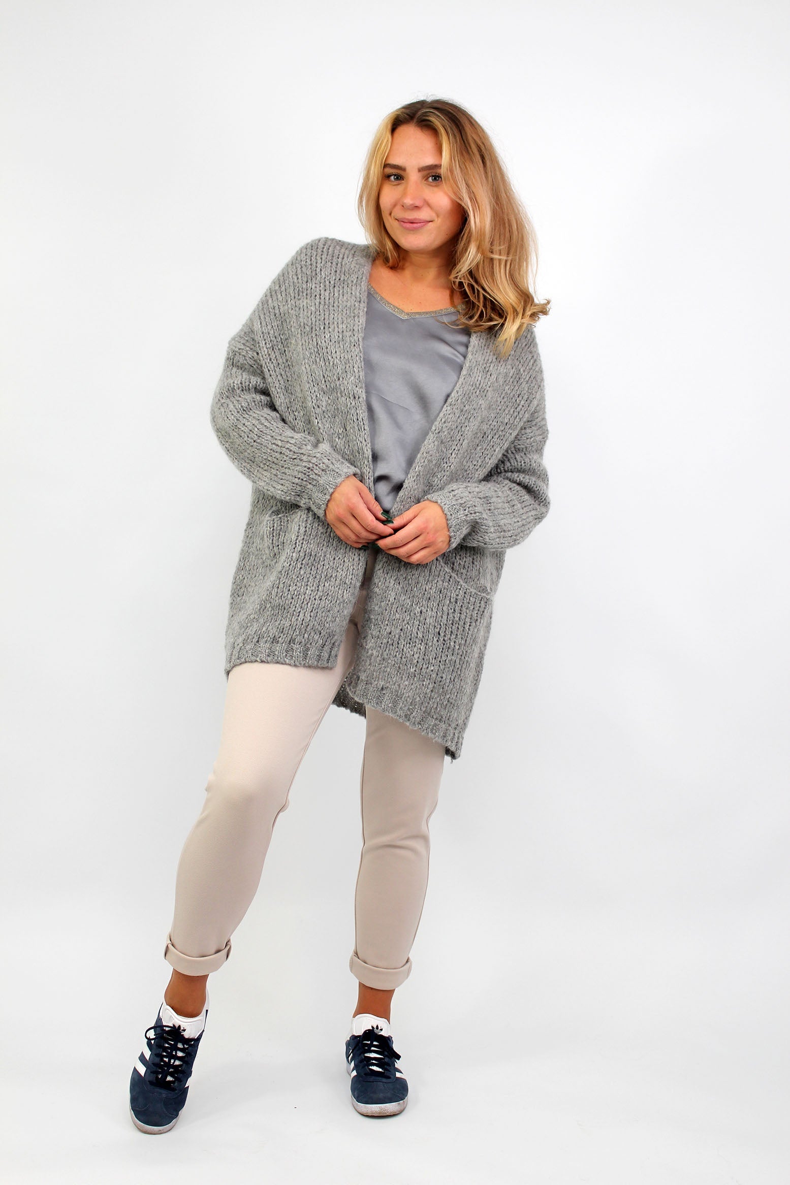 Strickjacke "Vintage" - Grau