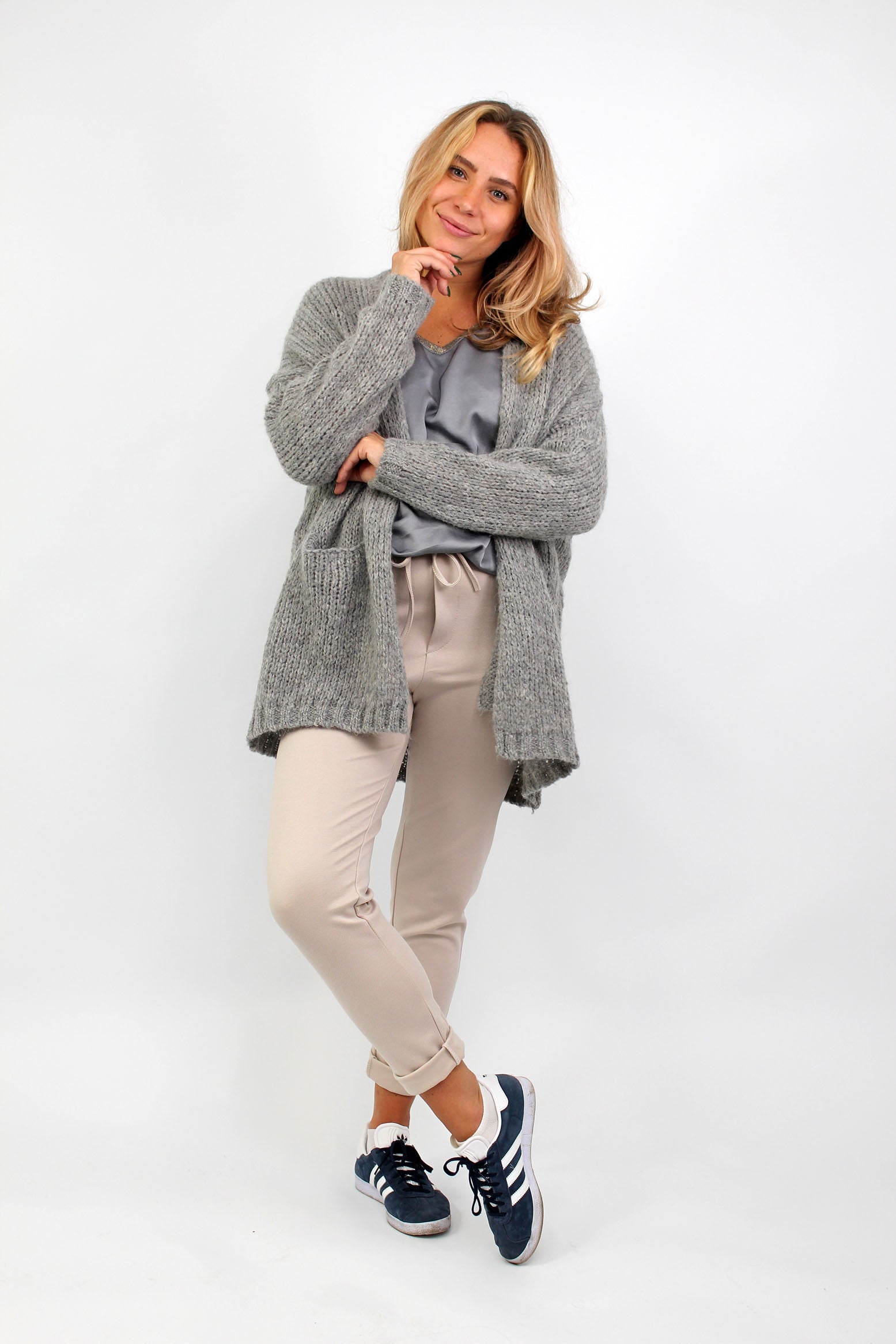 Strickjacke "Vintage" - Grau