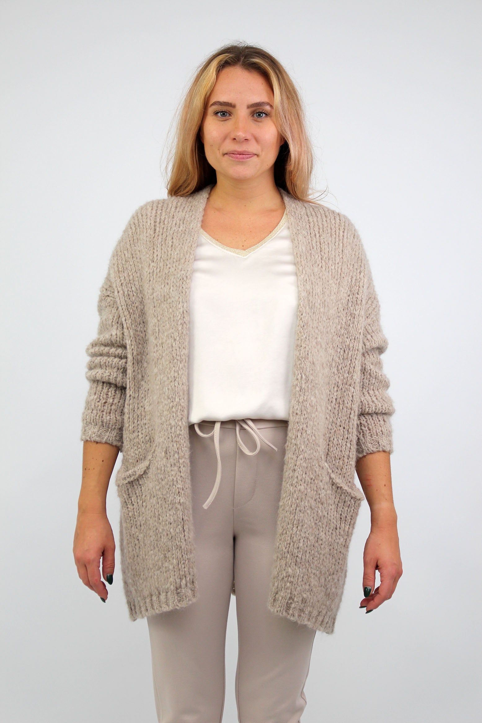 Strickjacke "Vintage" - Taupe
