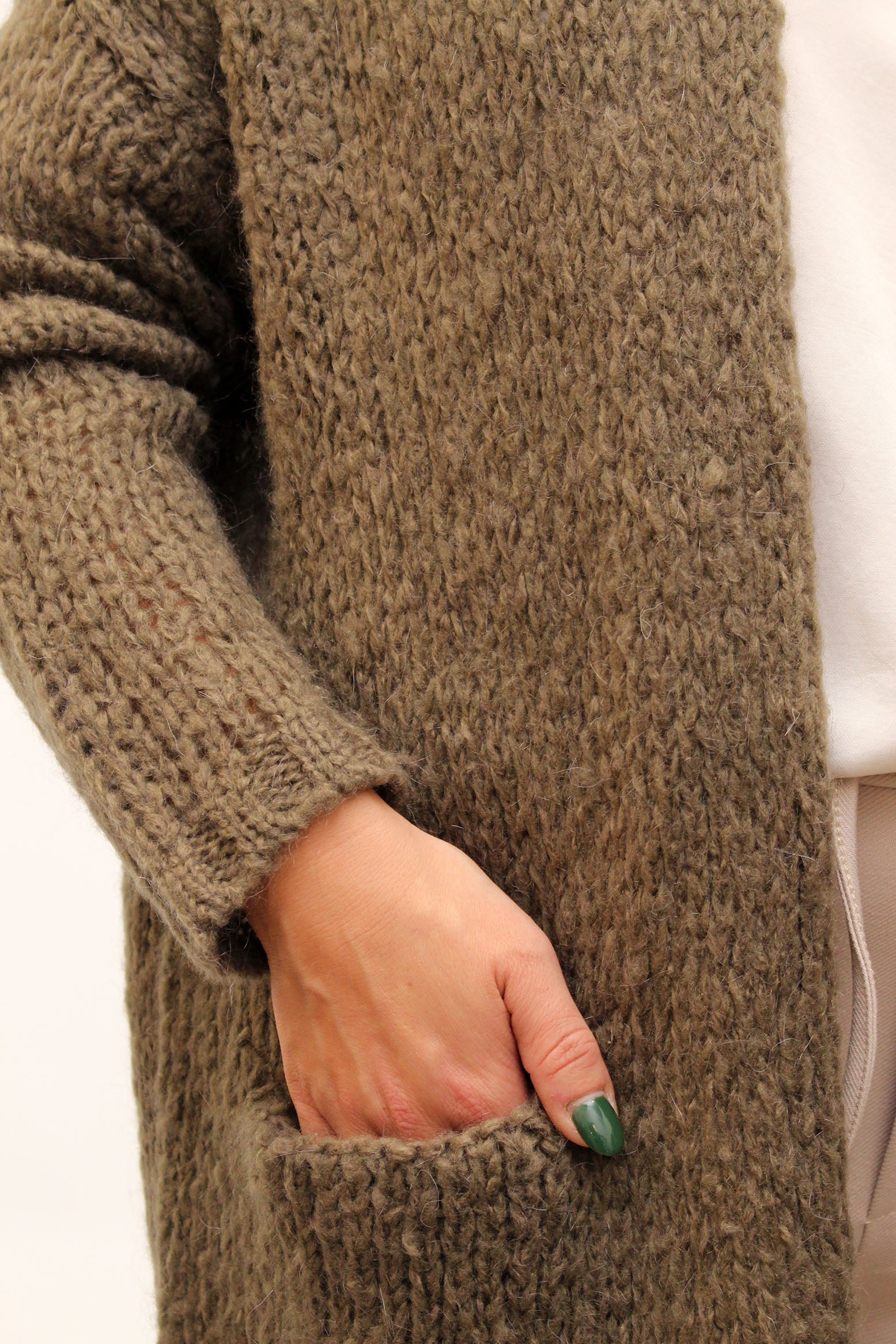 Strickjacke "Vintage" - Khaki