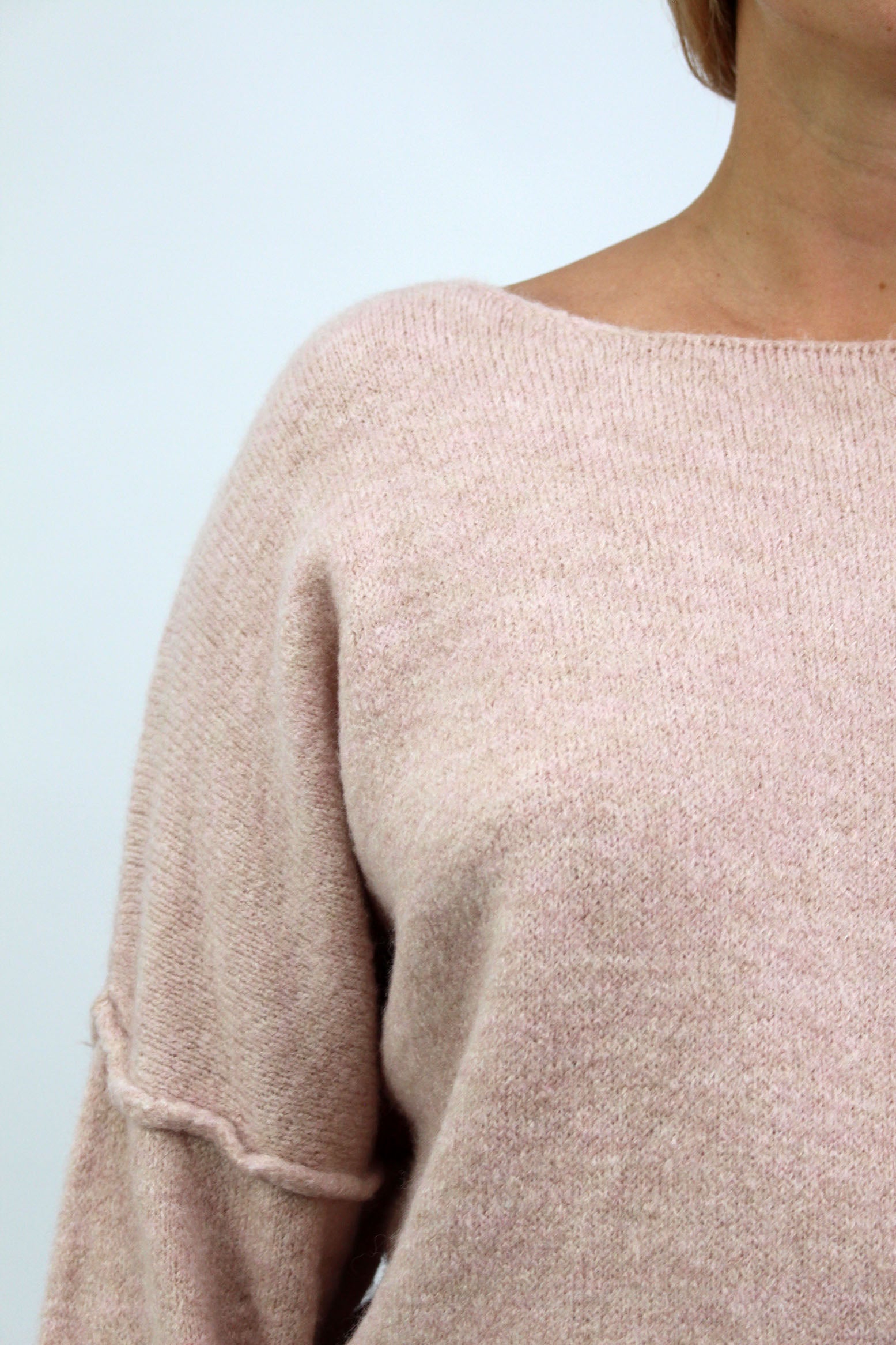 Pullover mit aufgesetzter Naht - Rosa