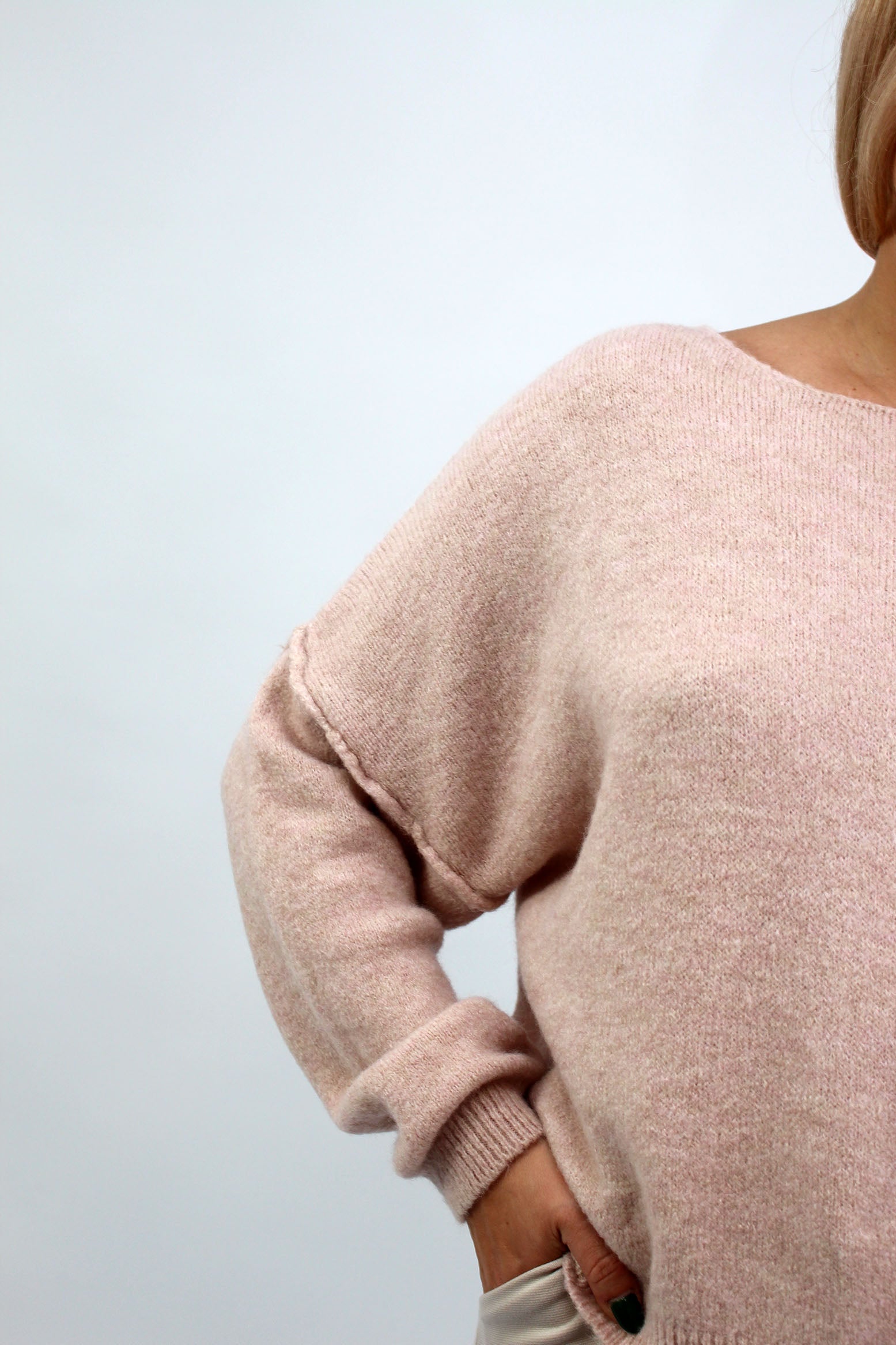 Pullover mit aufgesetzter Naht - Rosa
