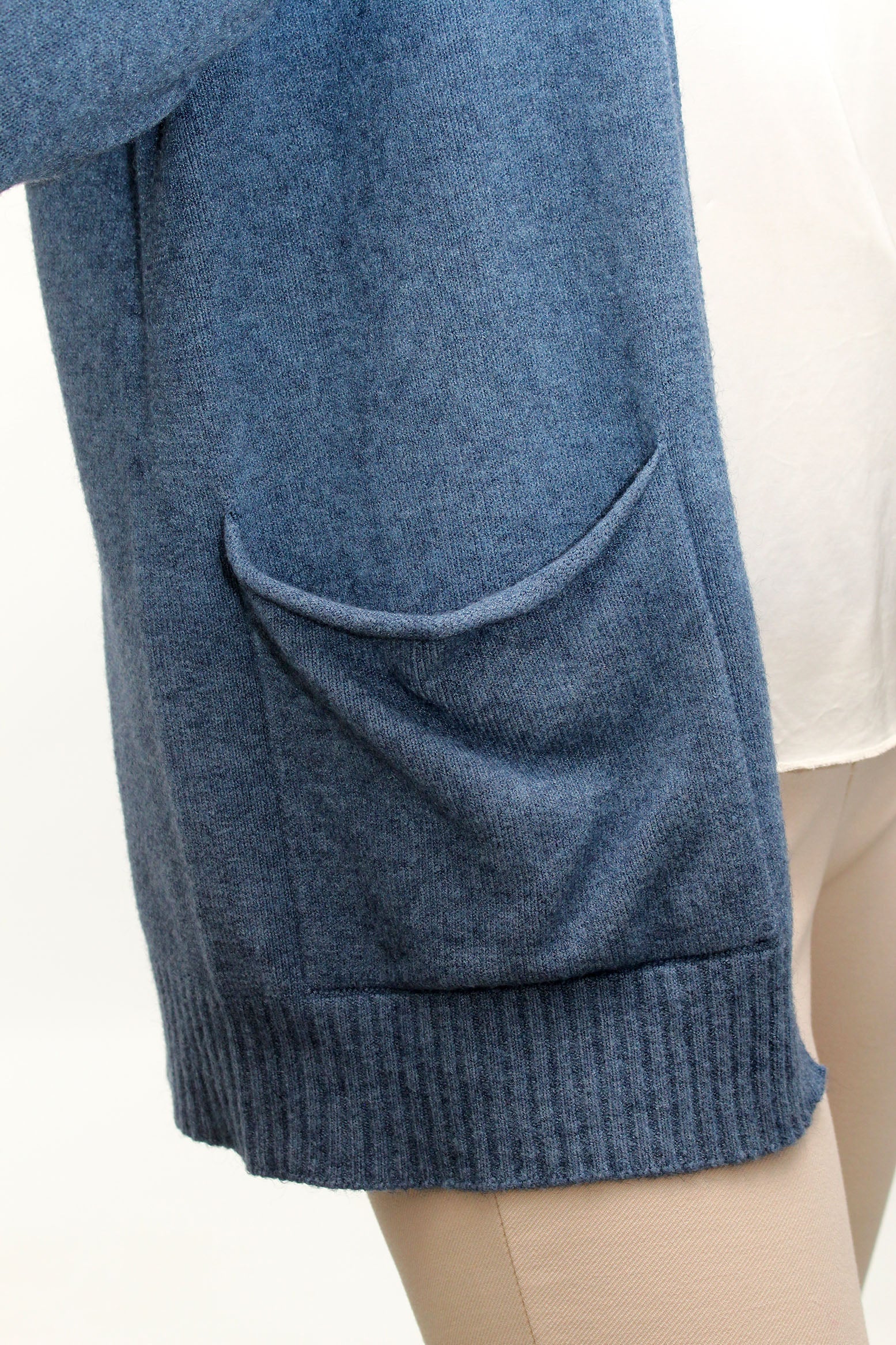 Strickjacke Basic mit Taschen - Blau
