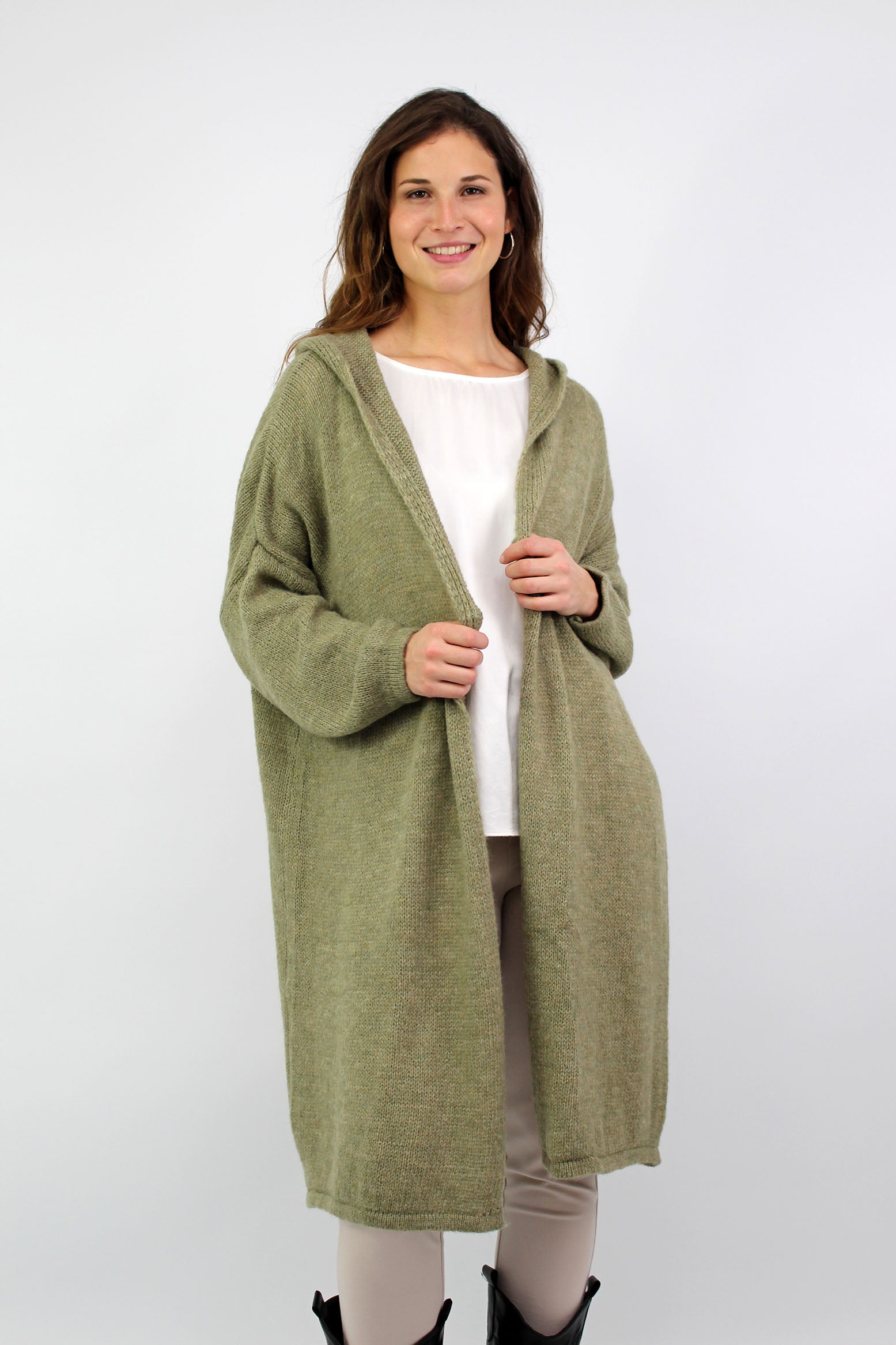 Strickjacke "Love & Peace" - Khaki