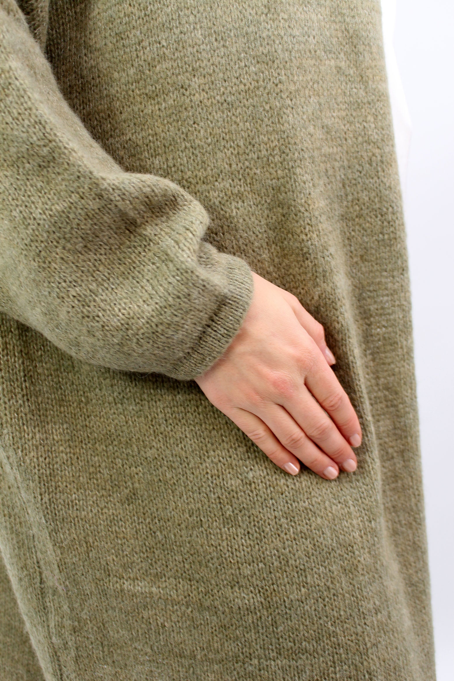 Strickjacke "Love & Peace" - Khaki