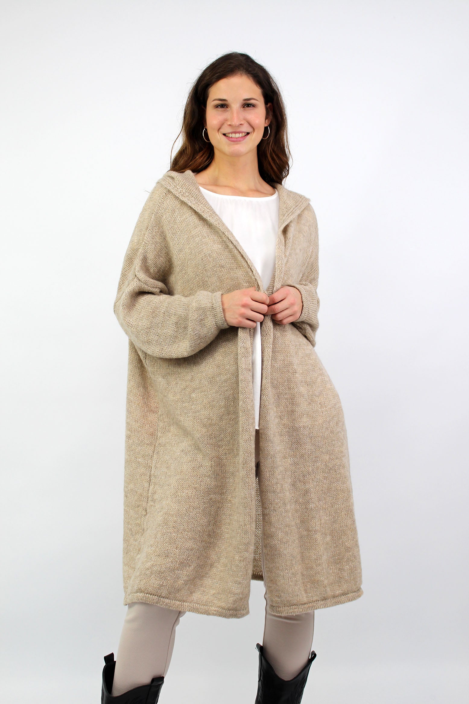 Strickjacke "Love & Peace" - Beige