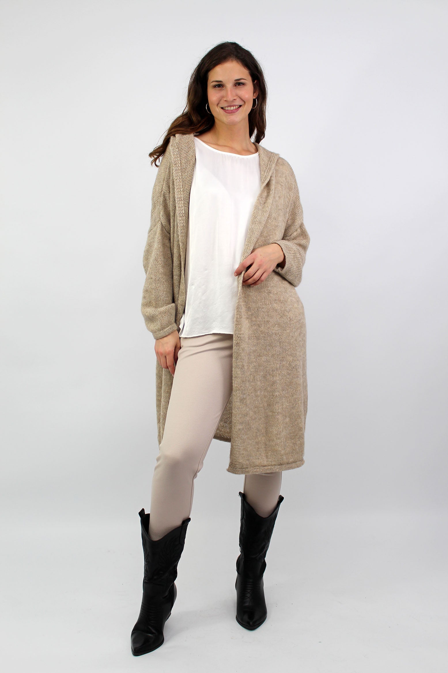 Strickjacke "Love & Peace" - Beige