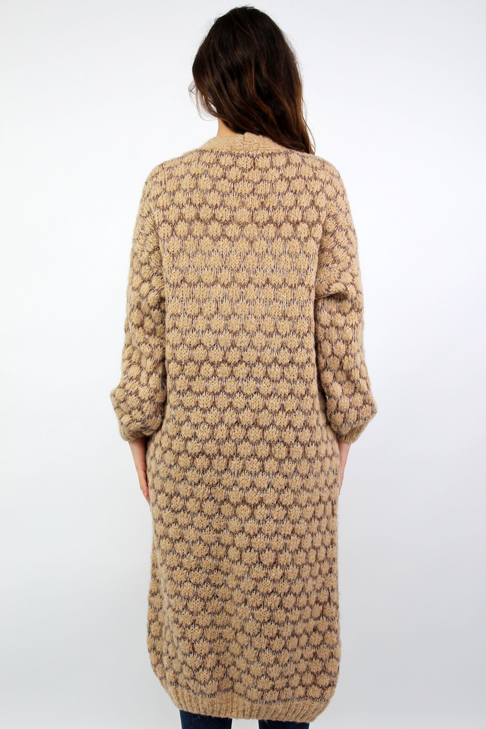 Strickjacke lang "Exklusiv" - Beige