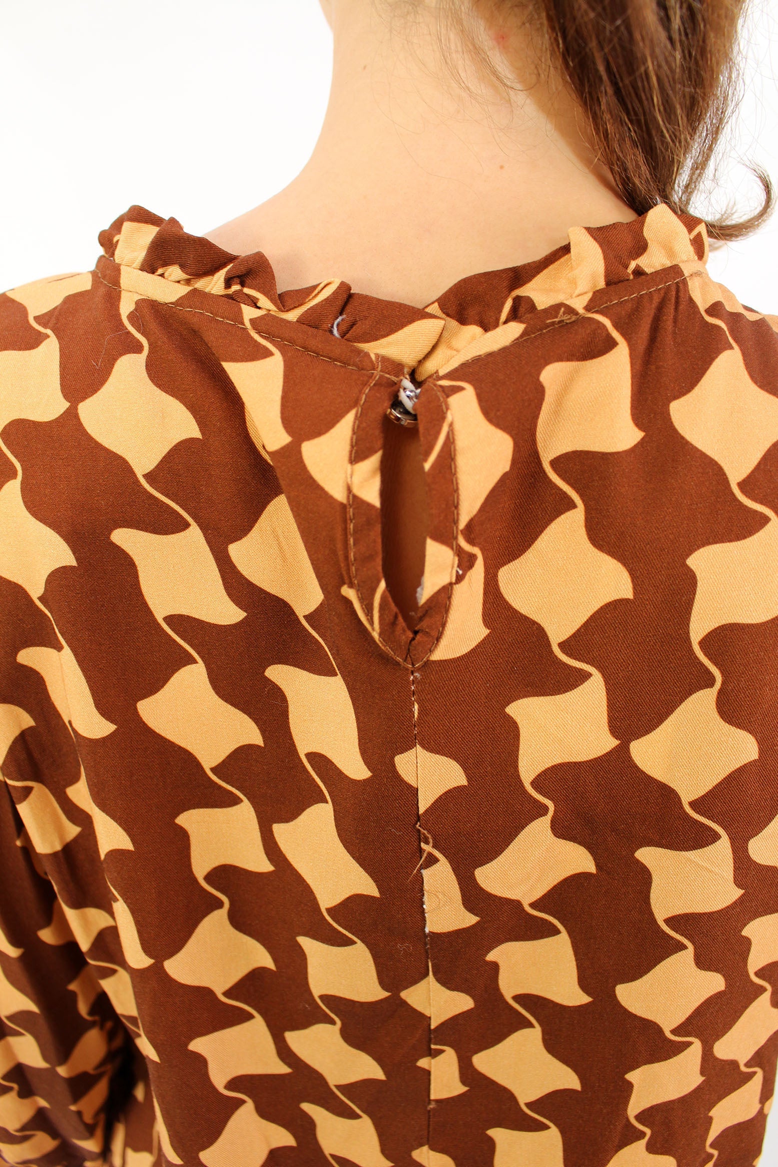 Bluse mit Grafikmuster - Braun/Beige
