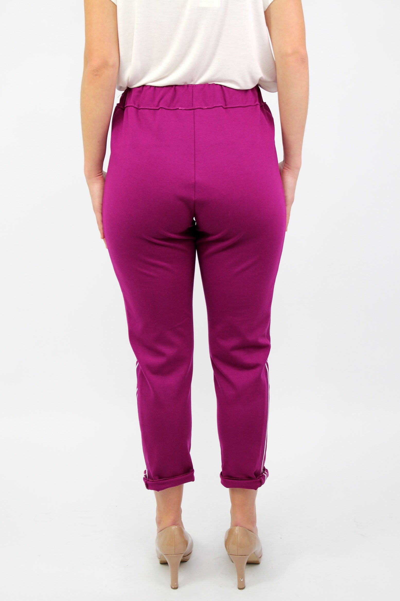 Joggpants "Casual" mit Streifen - Beere