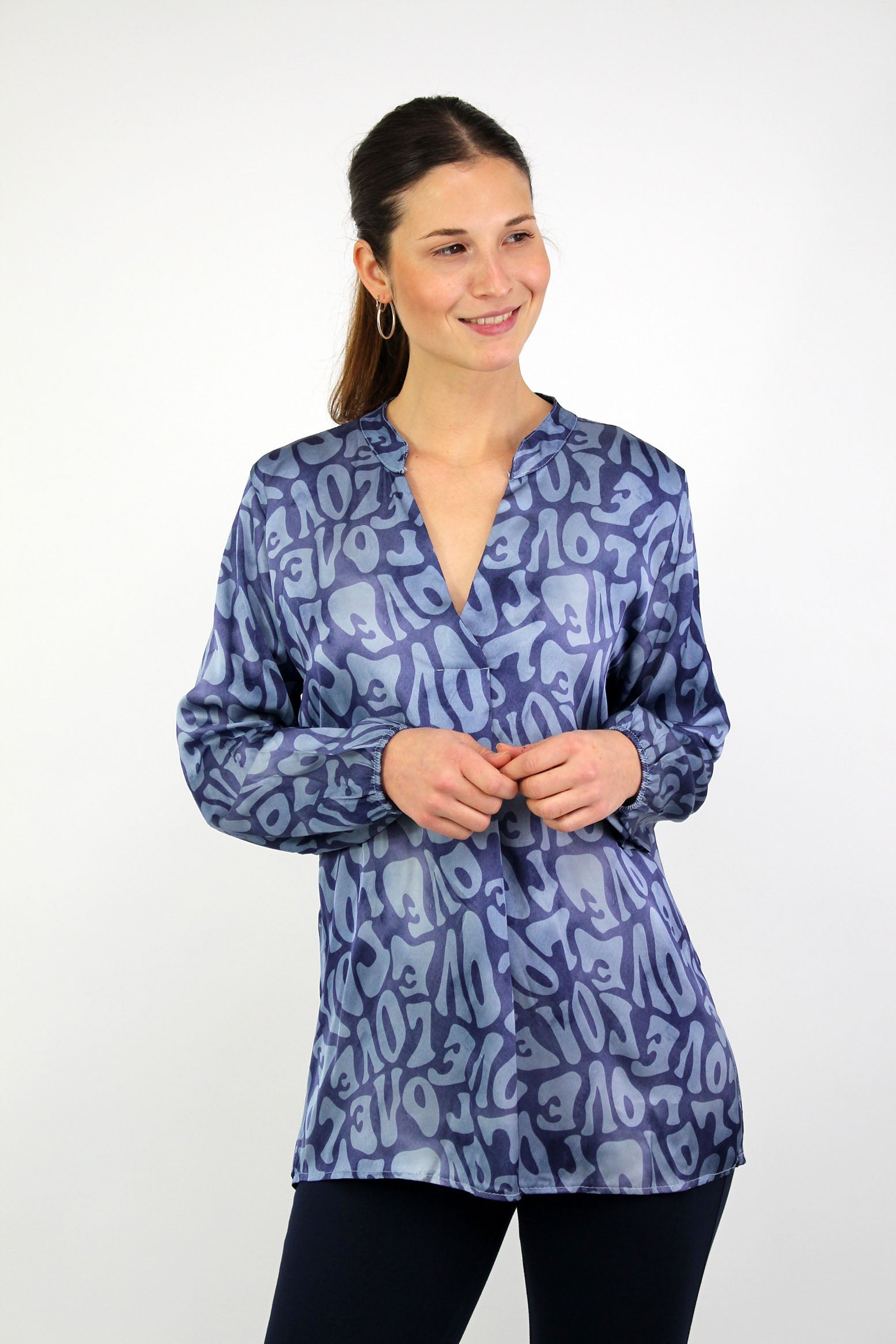 Bluse "Love" - Blau