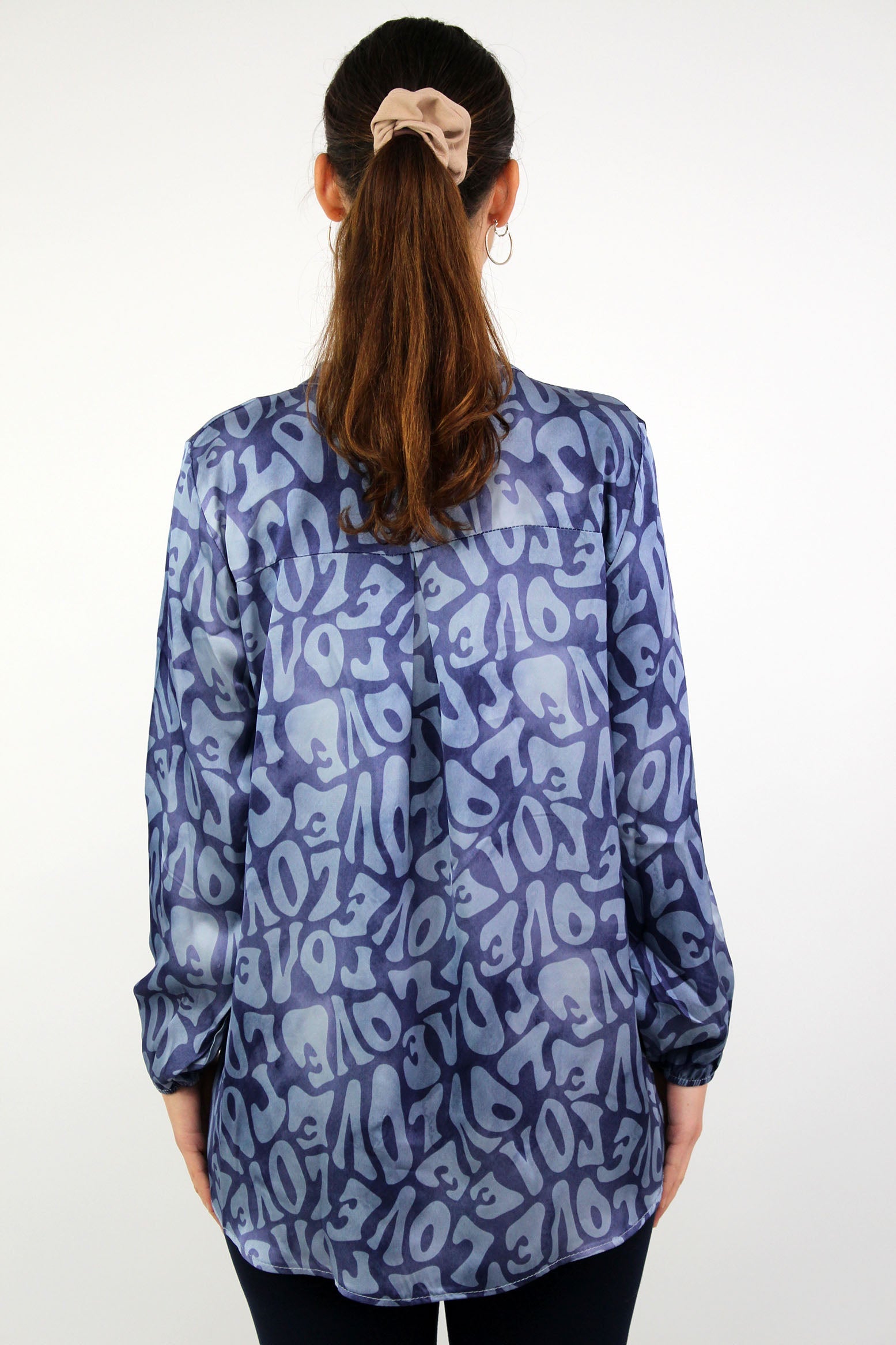 Bluse "Love" - Blau
