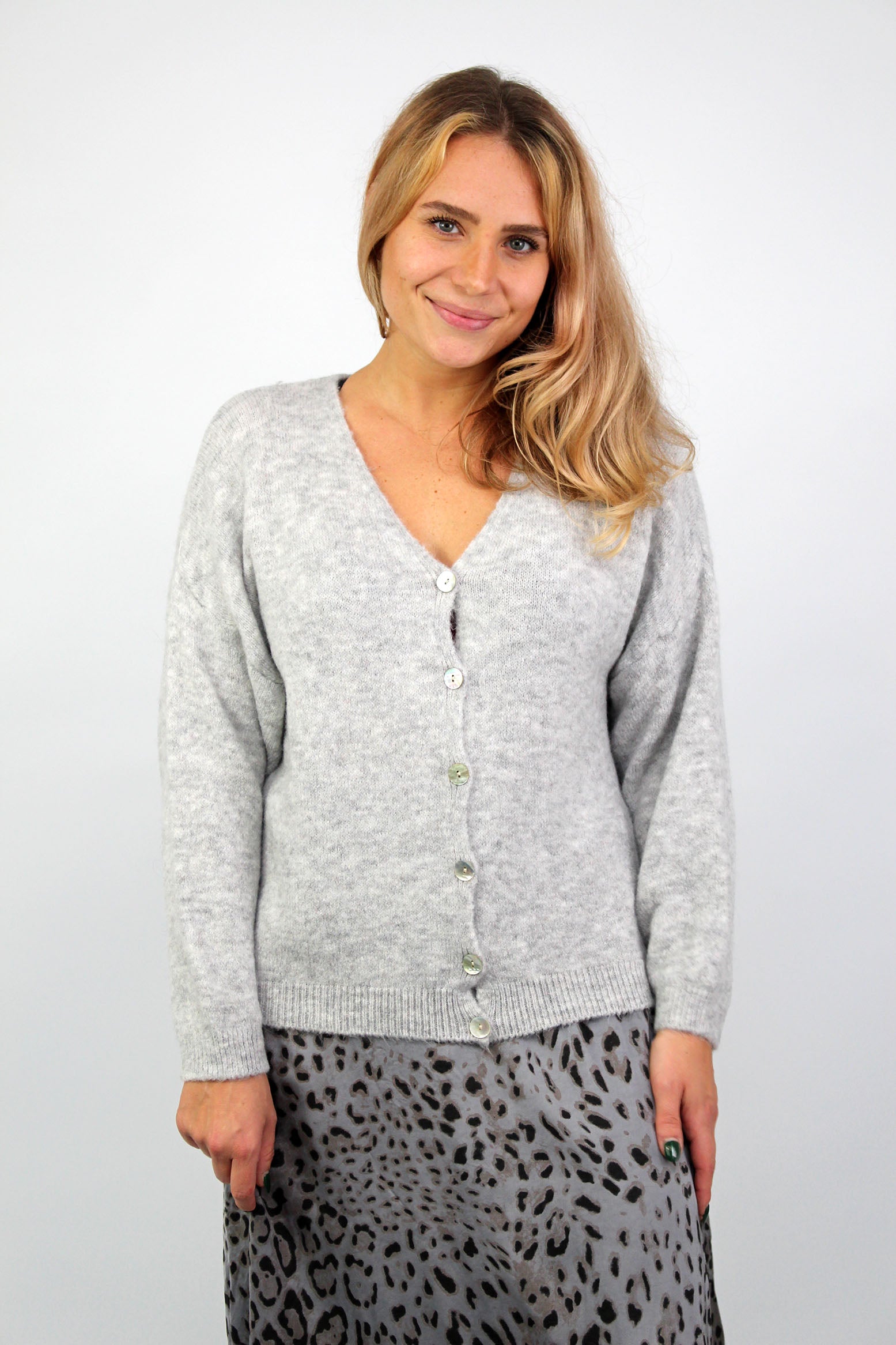 Strickjacke "Star" - Hellgrau