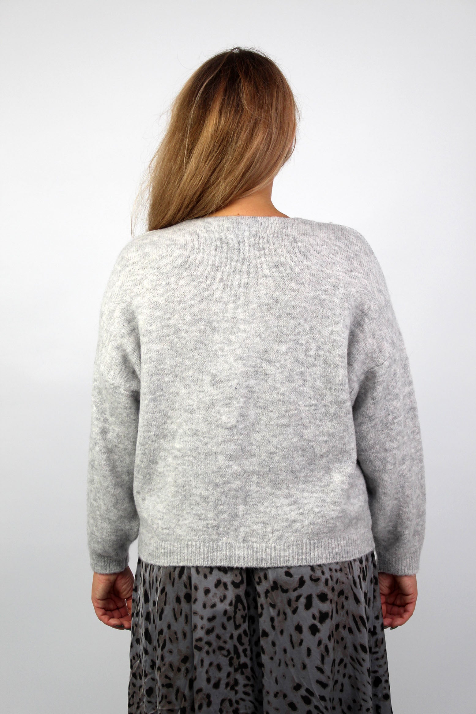 Strickjacke "Star" - Hellgrau