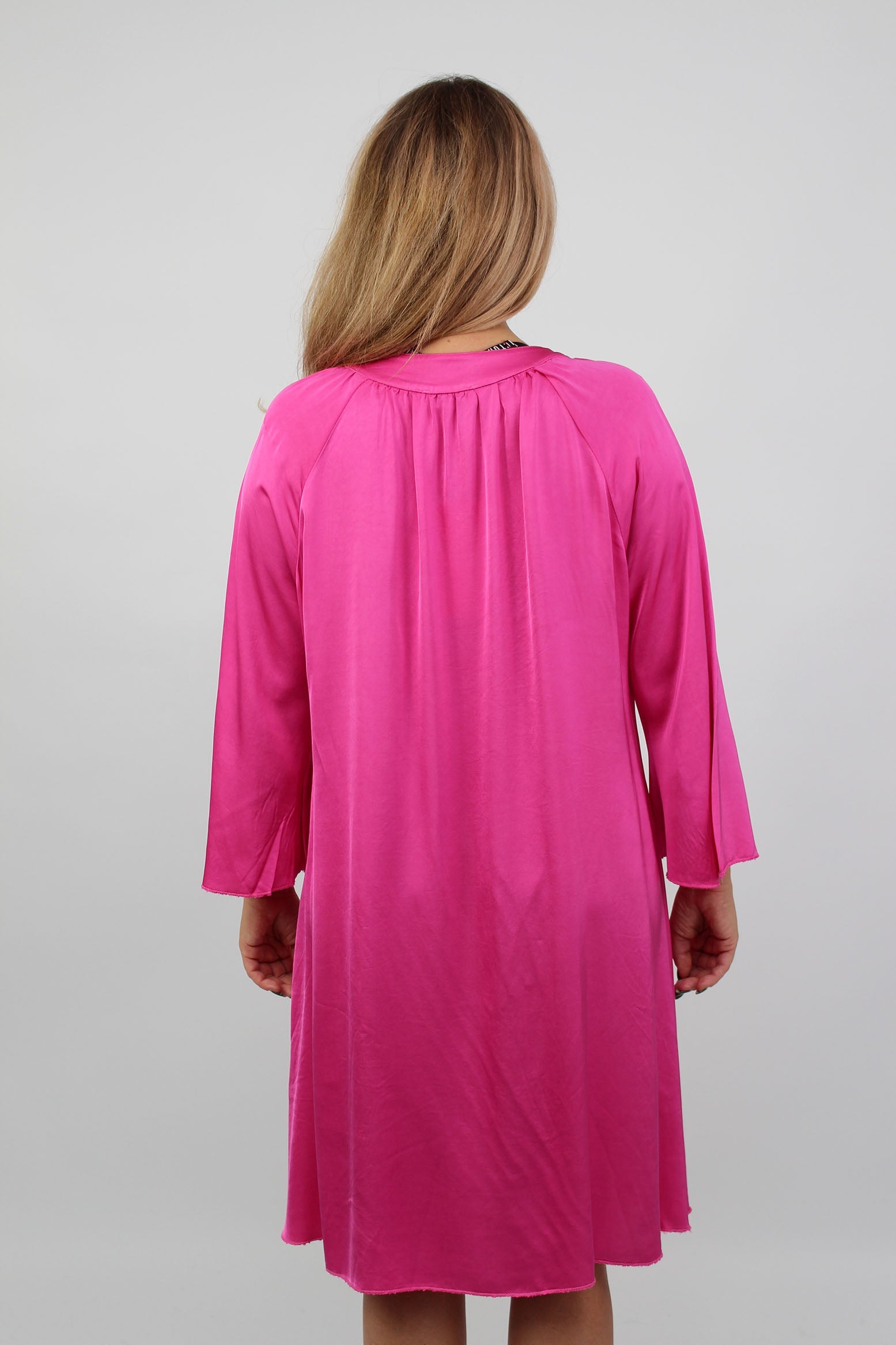 Seidenkleid mit Kordel - Pink
