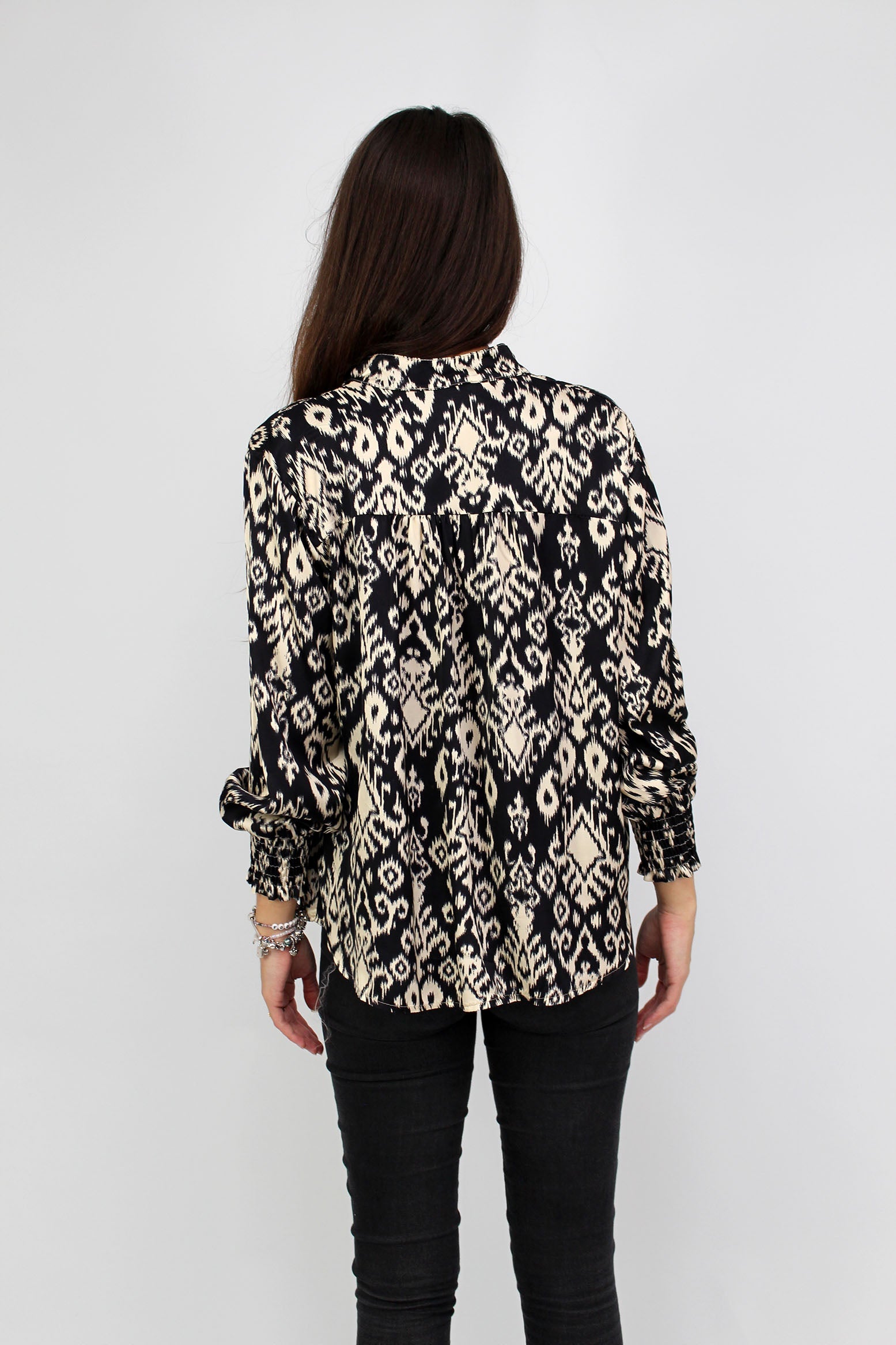 Muster Bluse - Schwarz