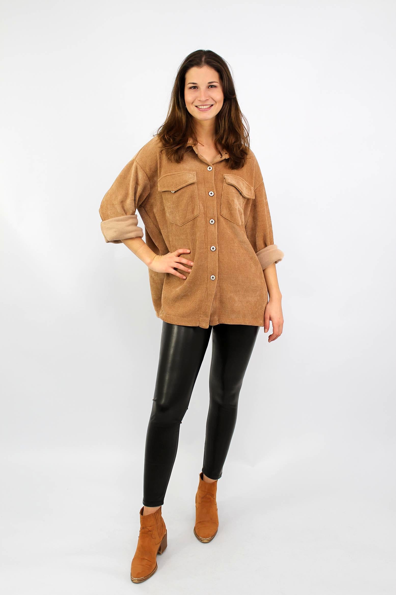 Cordbluse "Pisa" - Camel