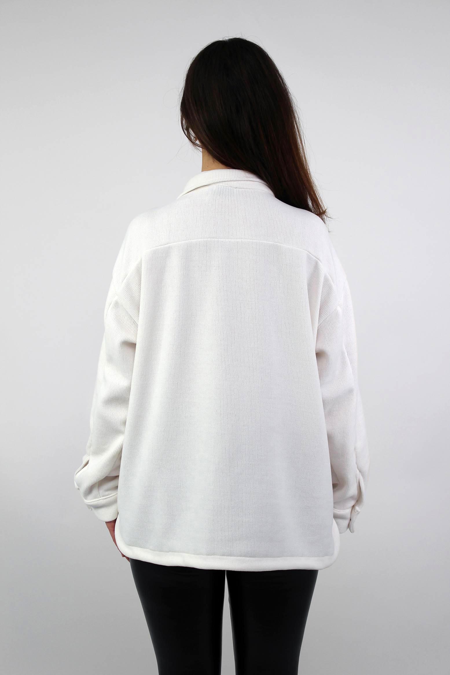 Cordbluse "Pisa" - Weiß