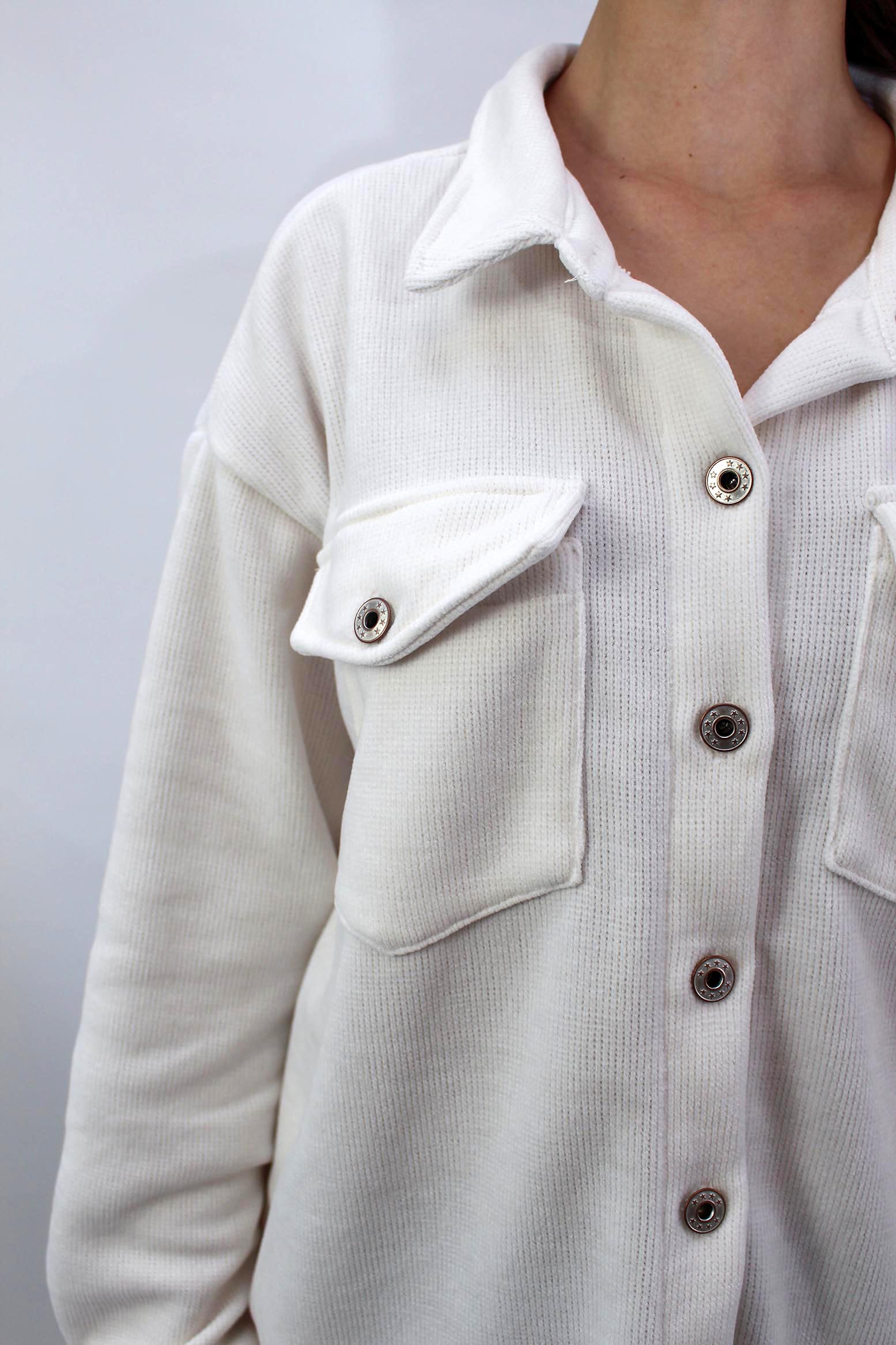 Cordbluse "Pisa" - Weiß