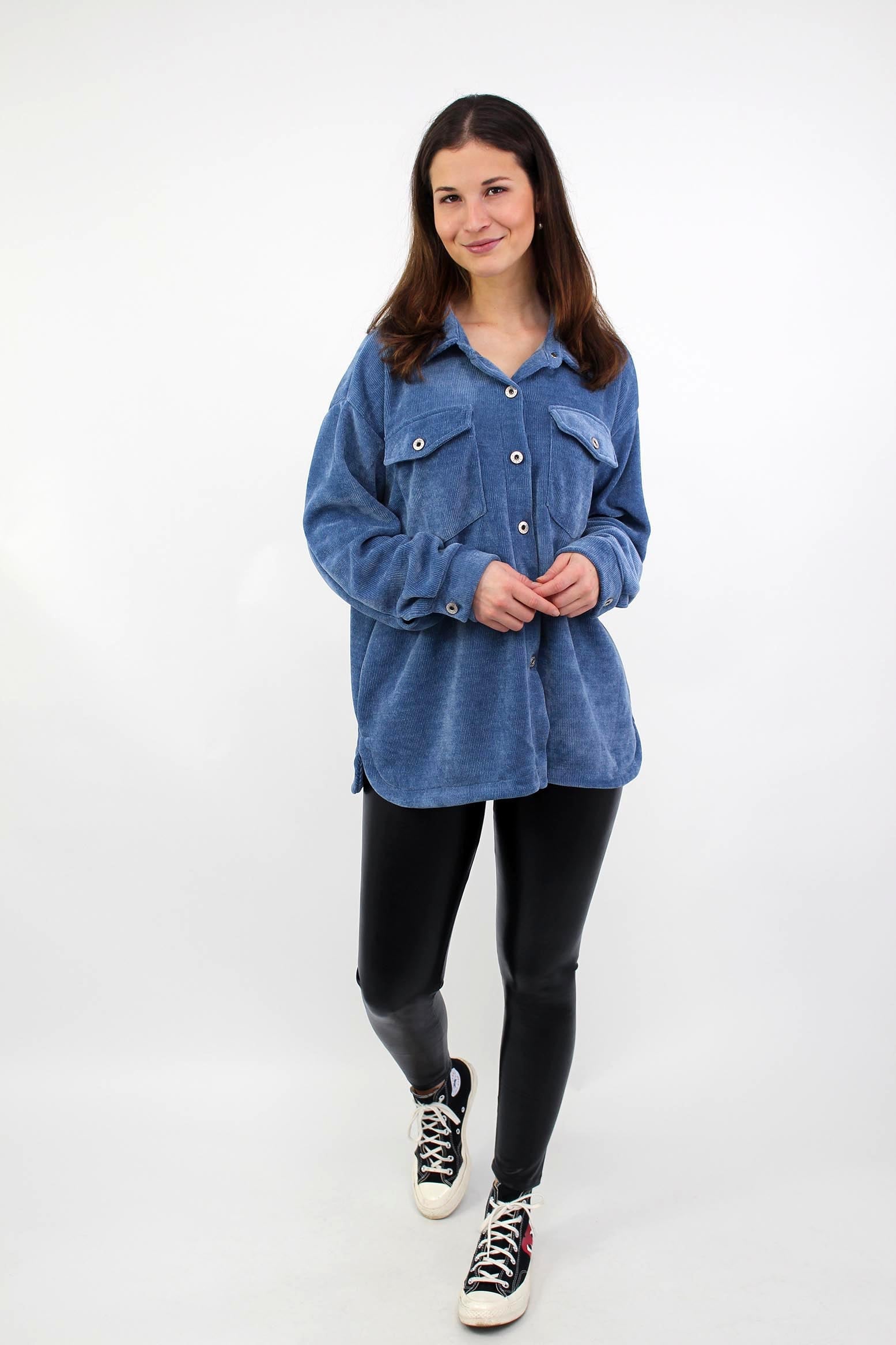 Cordbluse "Pisa" - Blau