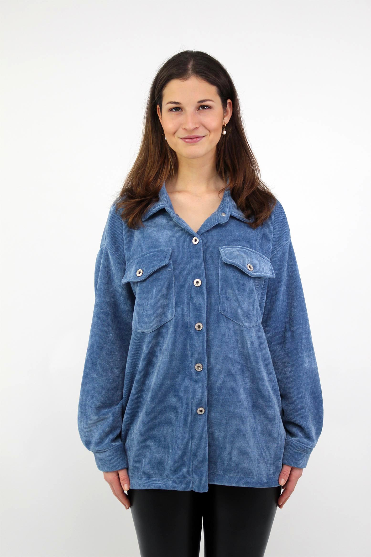 Cordbluse "Pisa" - Blau